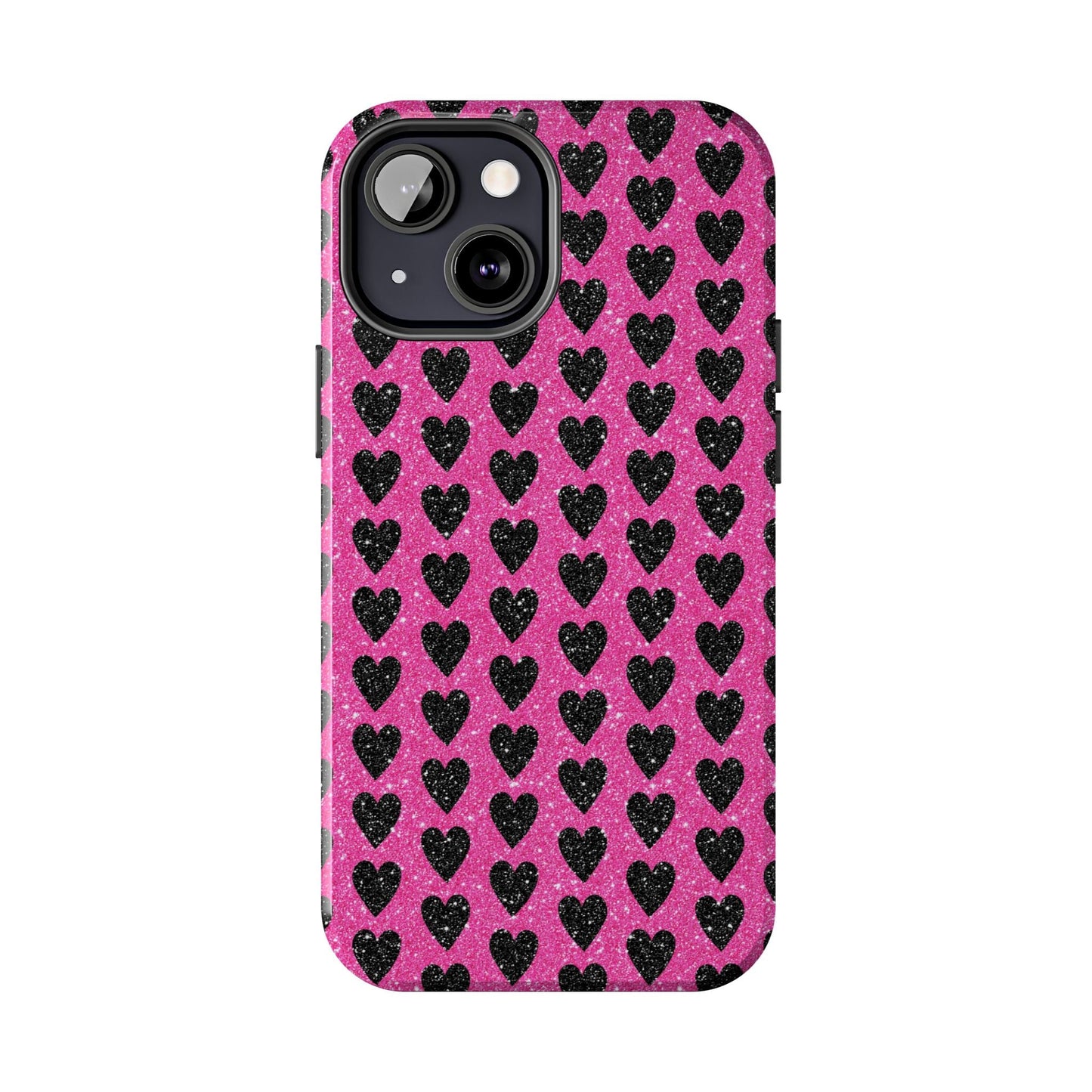 Black Hearts Glitter iPhone Case - BOGO Cases