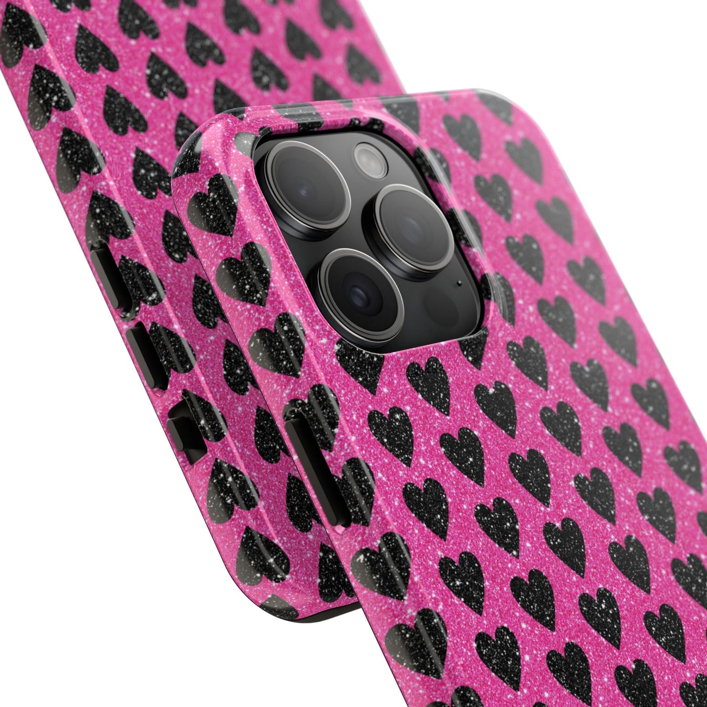 Black Hearts Glitter iPhone Case - BOGO Cases