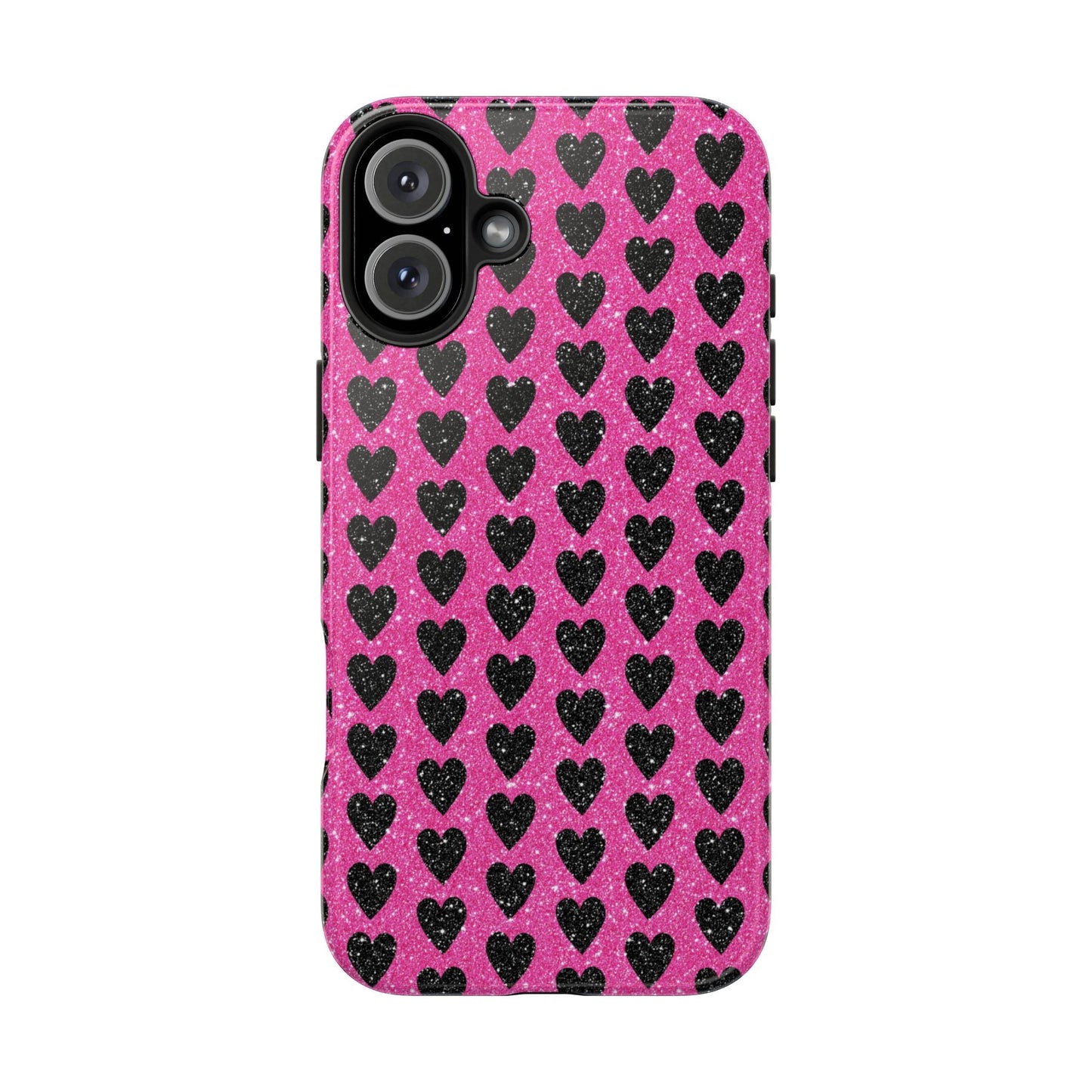 Black Hearts Glitter iPhone Case - BOGO Cases