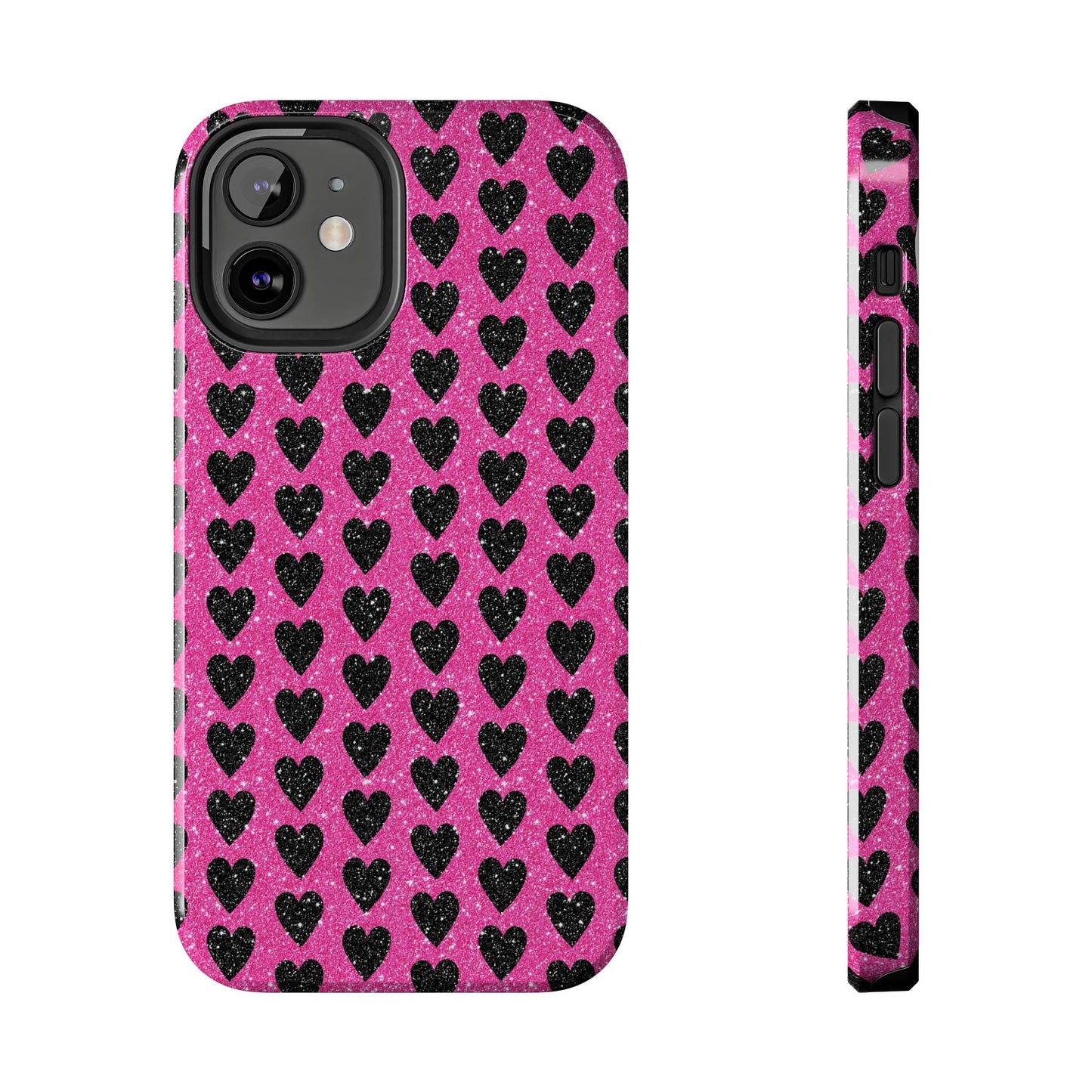 Black Hearts Glitter iPhone Case - BOGO Cases
