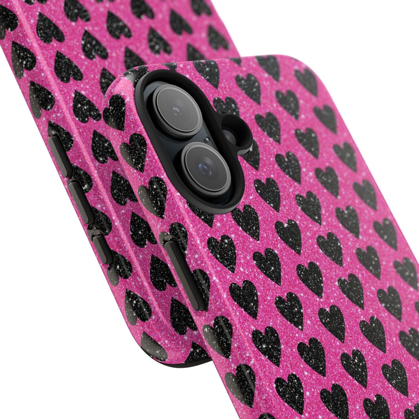 Black Hearts Glitter iPhone Case - BOGO Cases