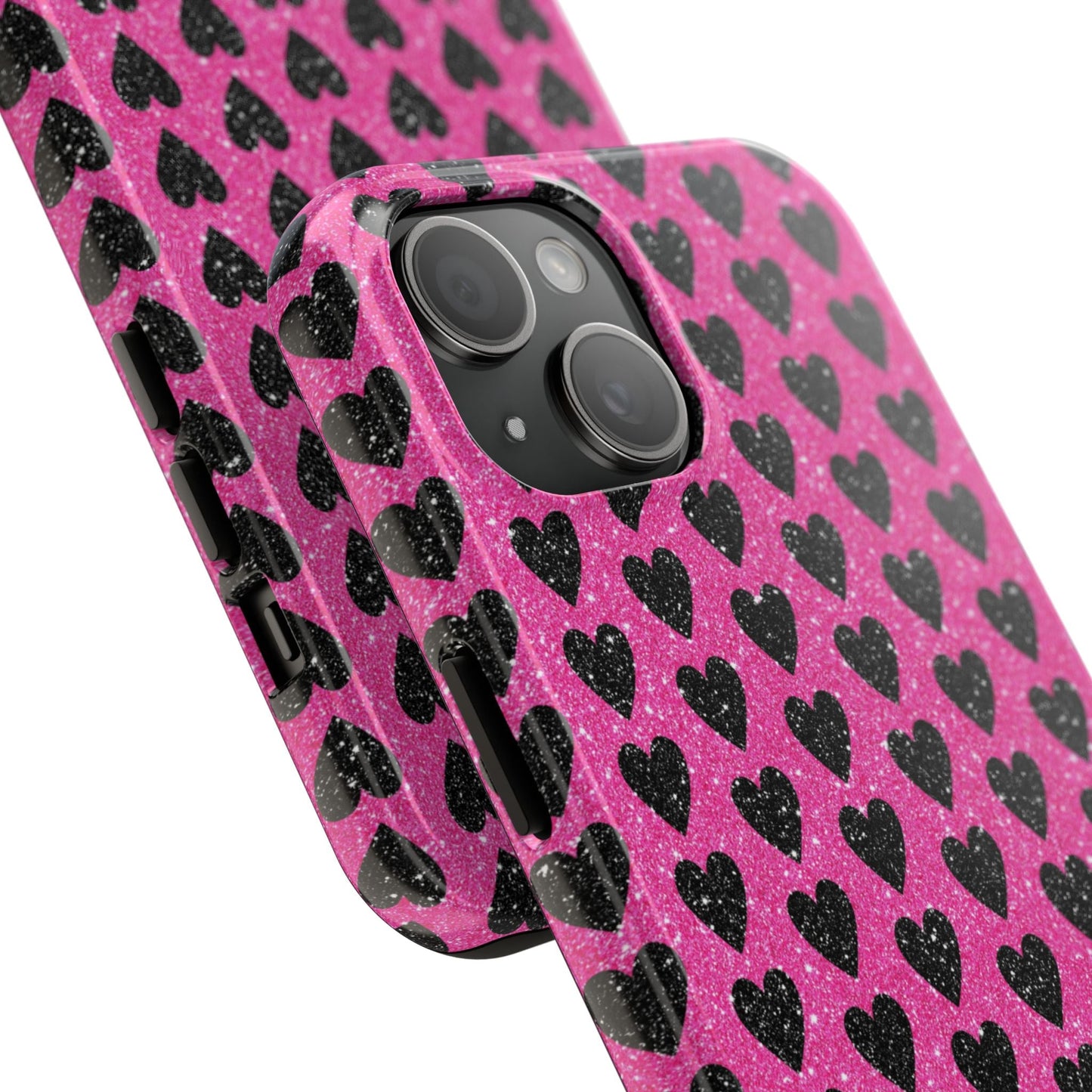 Black Hearts Glitter iPhone Case - BOGO Cases