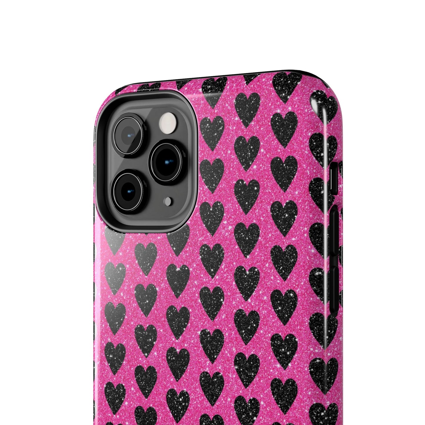 Black Hearts Glitter iPhone Case - BOGO Cases