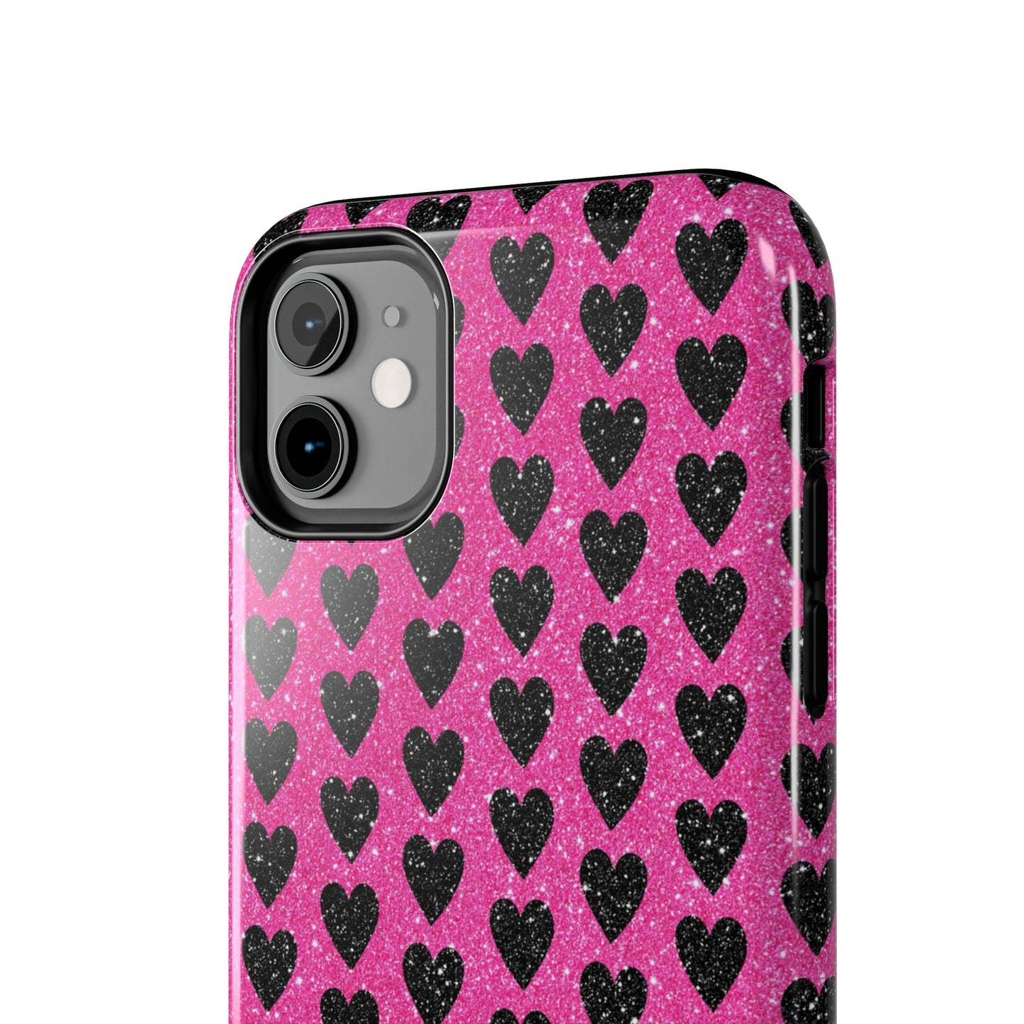 Black Hearts Glitter iPhone Case - BOGO Cases