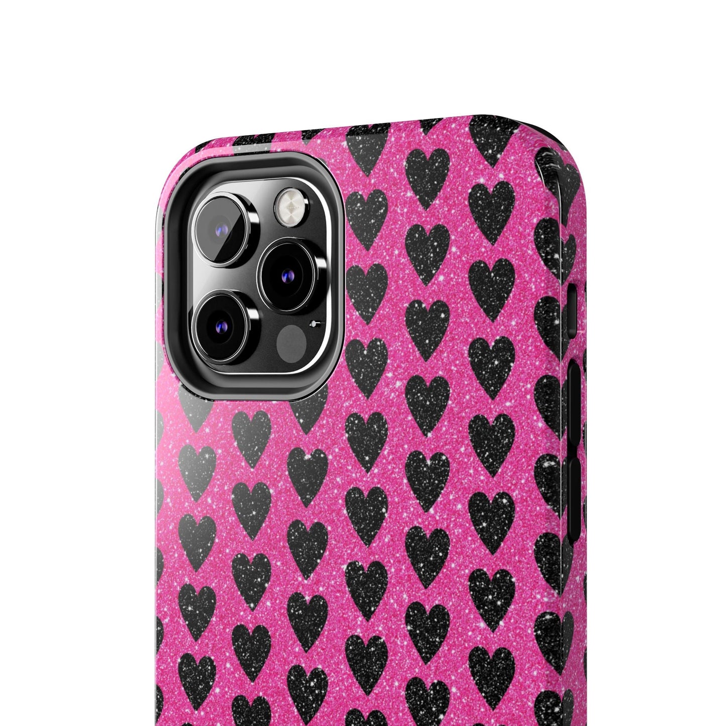 Black Hearts Glitter iPhone Case - BOGO Cases