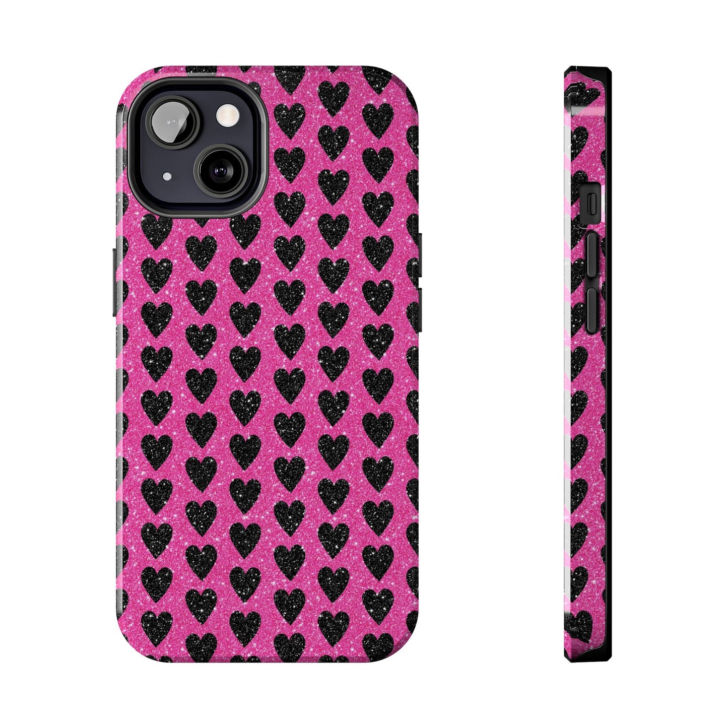 Black Hearts Glitter iPhone Case - BOGO Cases