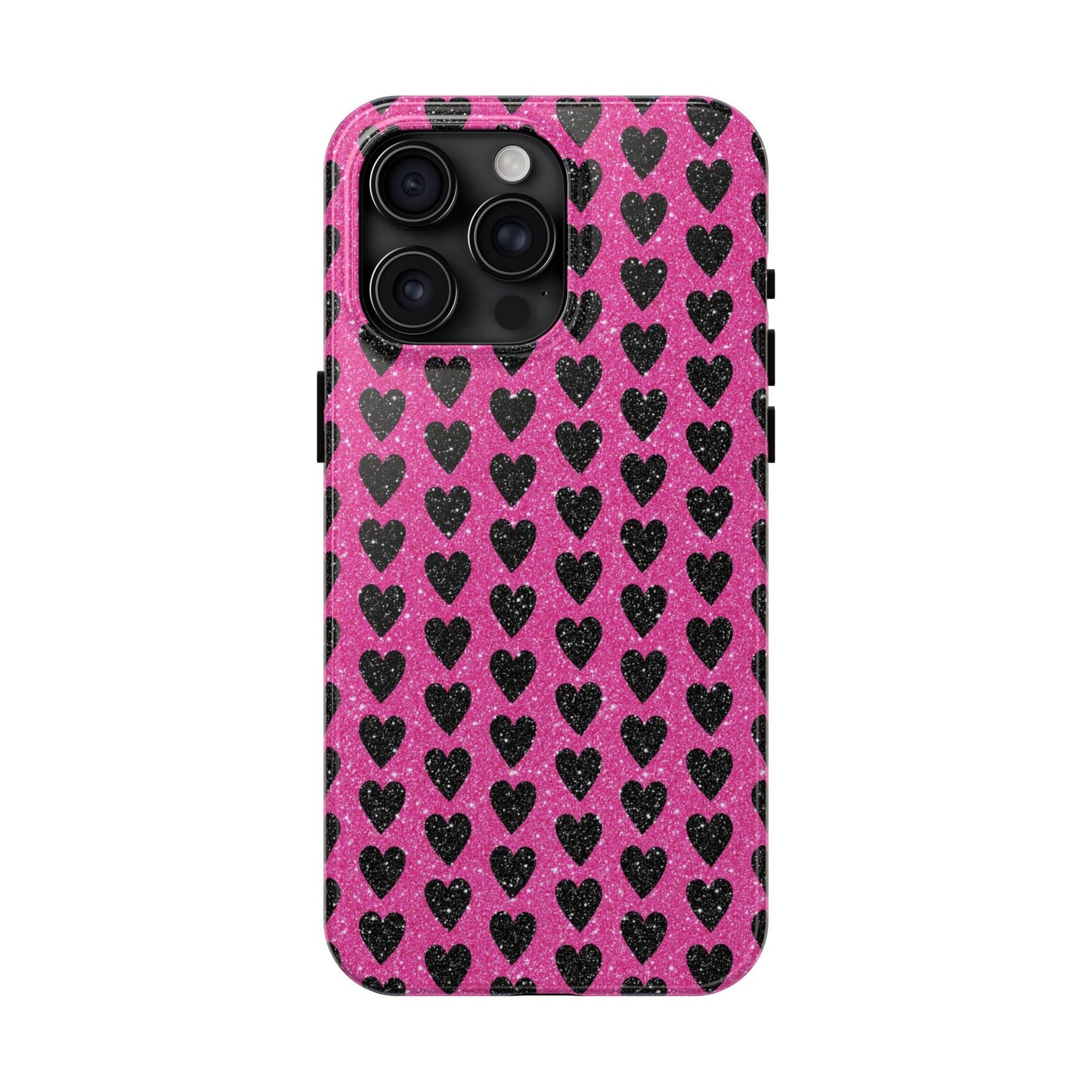 Black Hearts Glitter iPhone Case - BOGO Cases