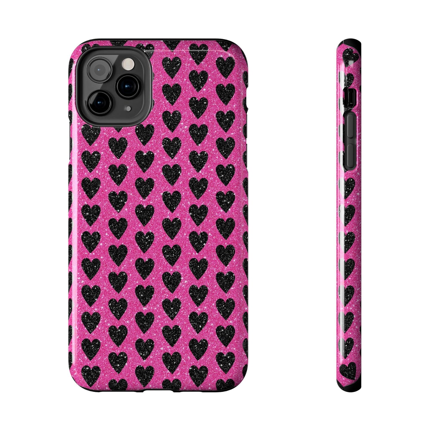 Black Hearts Glitter iPhone Case - BOGO Cases