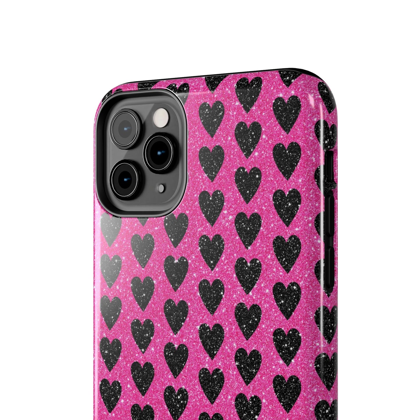 Black Hearts Glitter iPhone Case - BOGO Cases