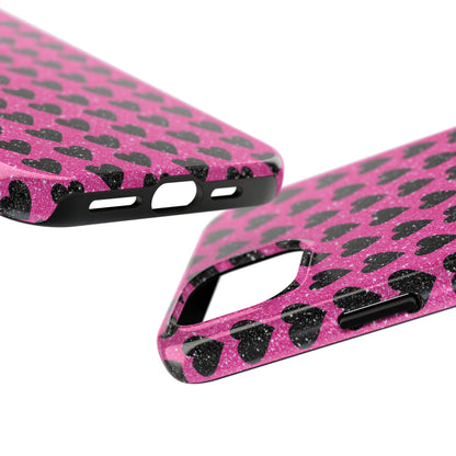 Black Hearts Glitter iPhone Case - BOGO Cases