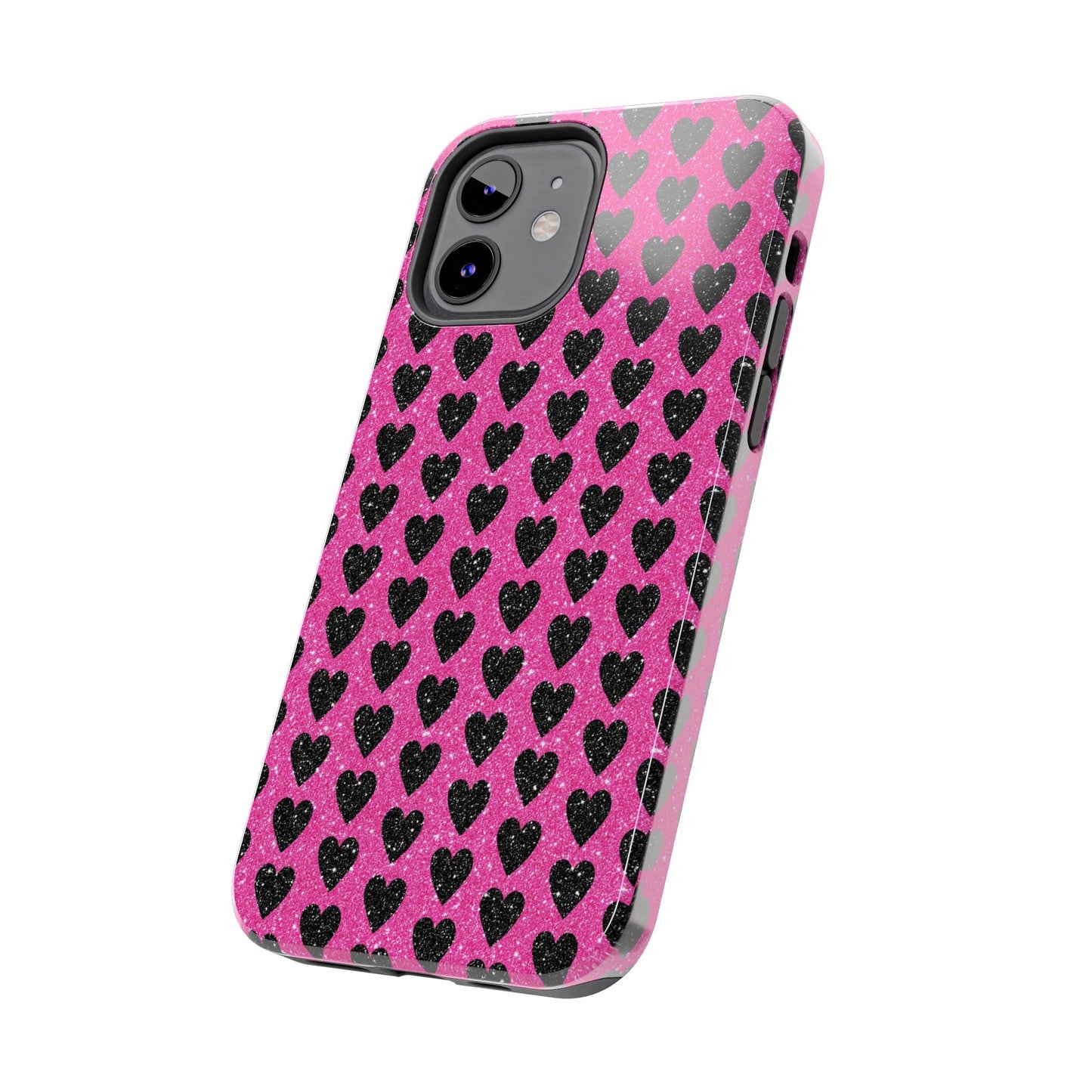 Black Hearts Glitter iPhone Case - BOGO Cases