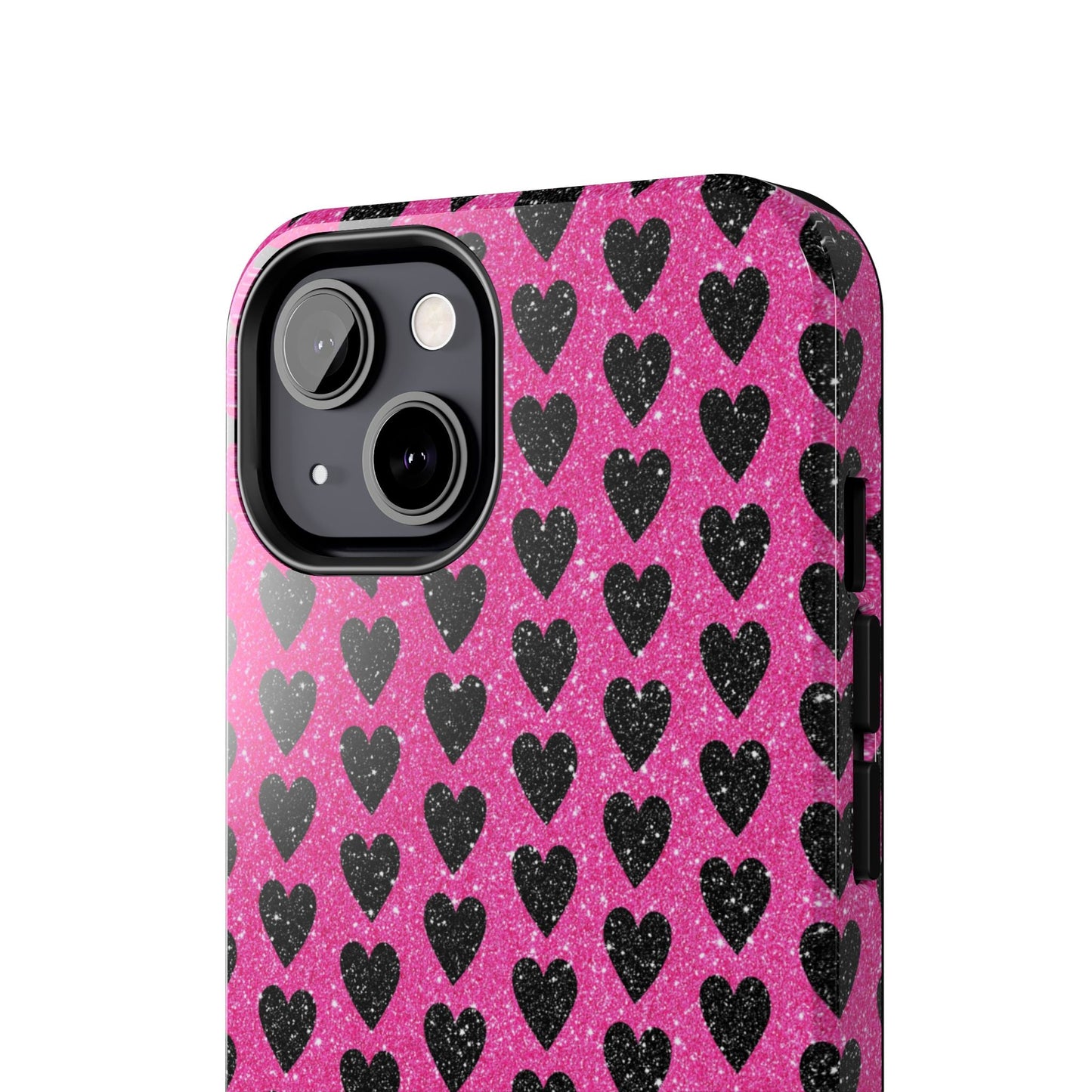 Black Hearts Glitter iPhone Case - BOGO Cases