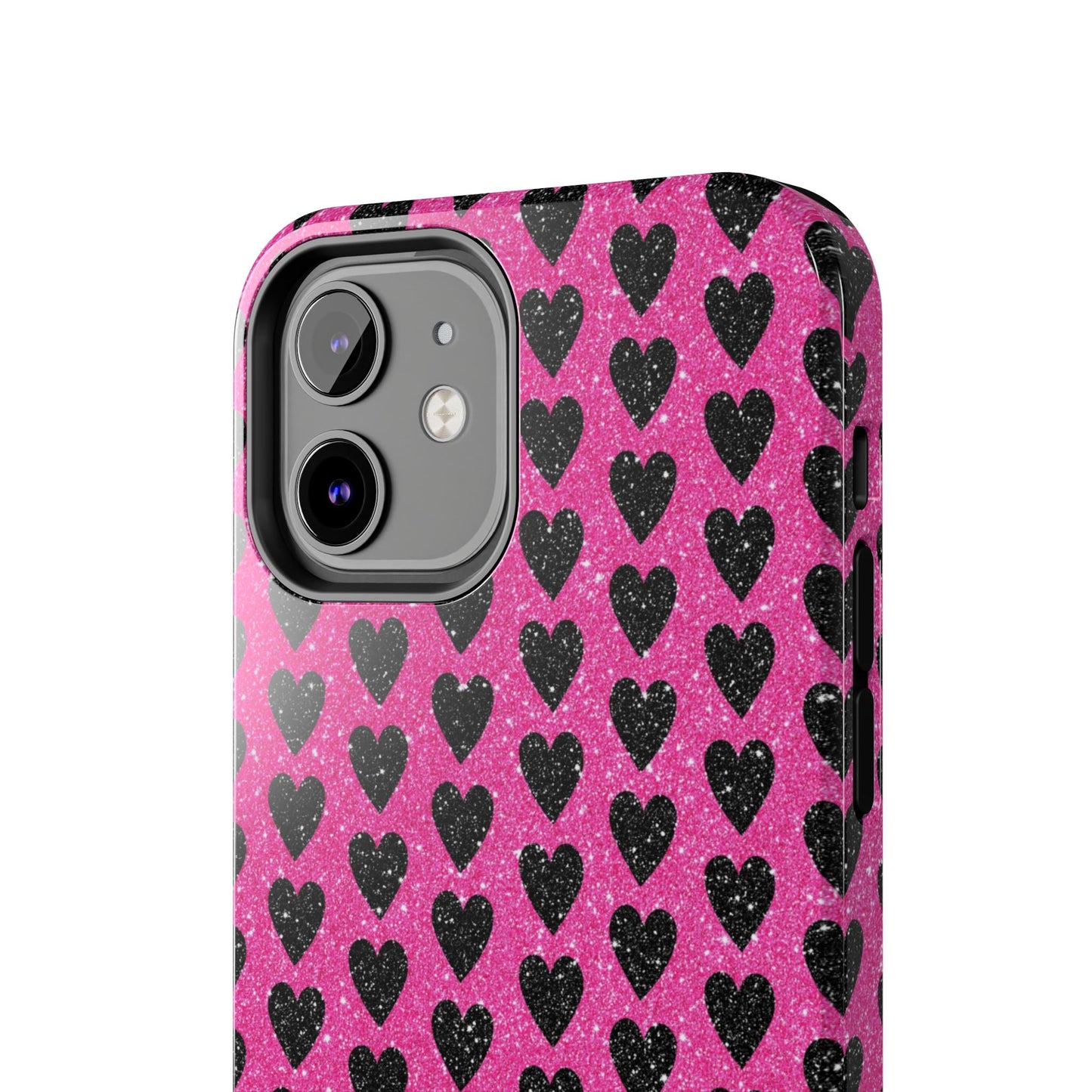 Black Hearts Glitter iPhone Case - BOGO Cases