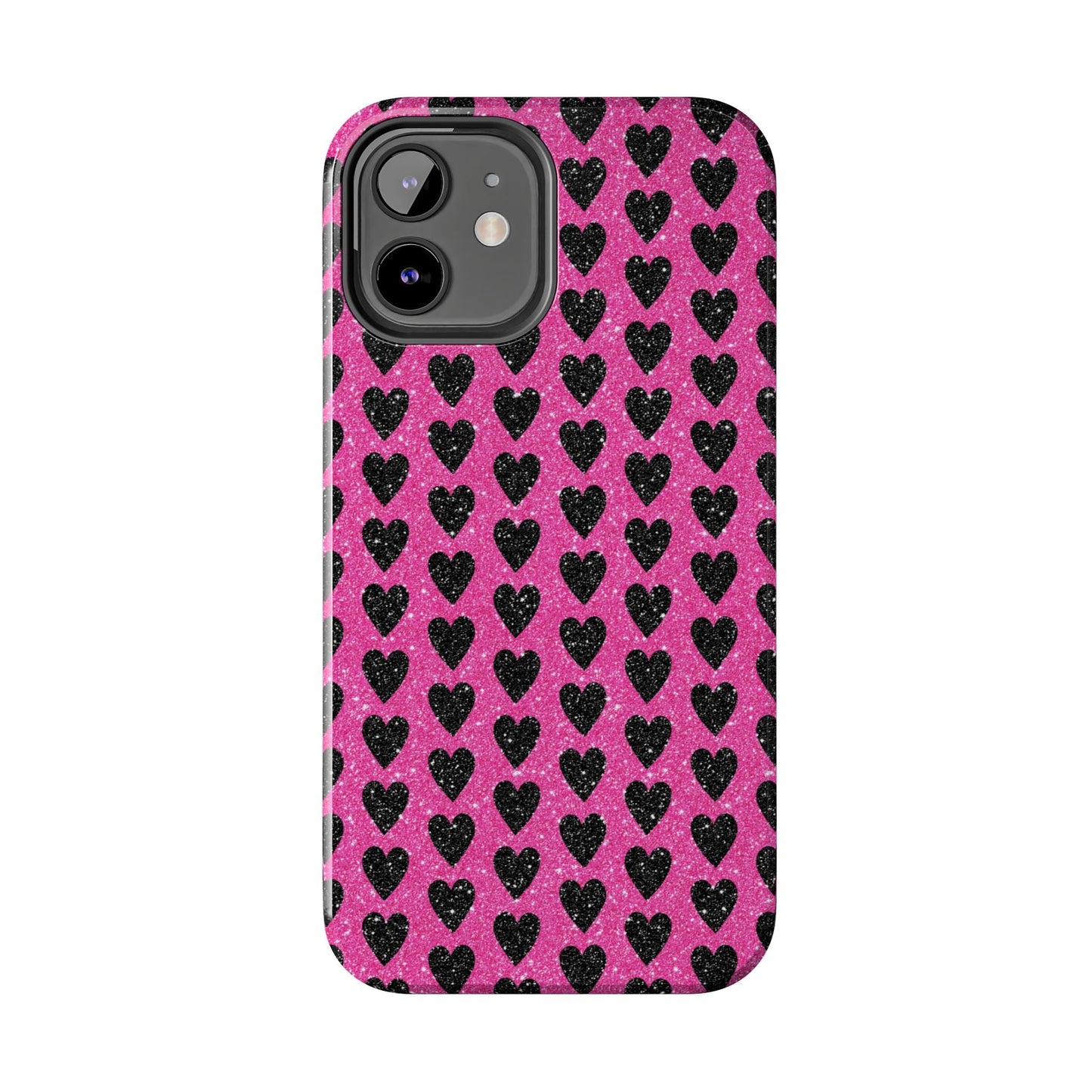 Black Hearts Glitter iPhone Case - BOGO Cases