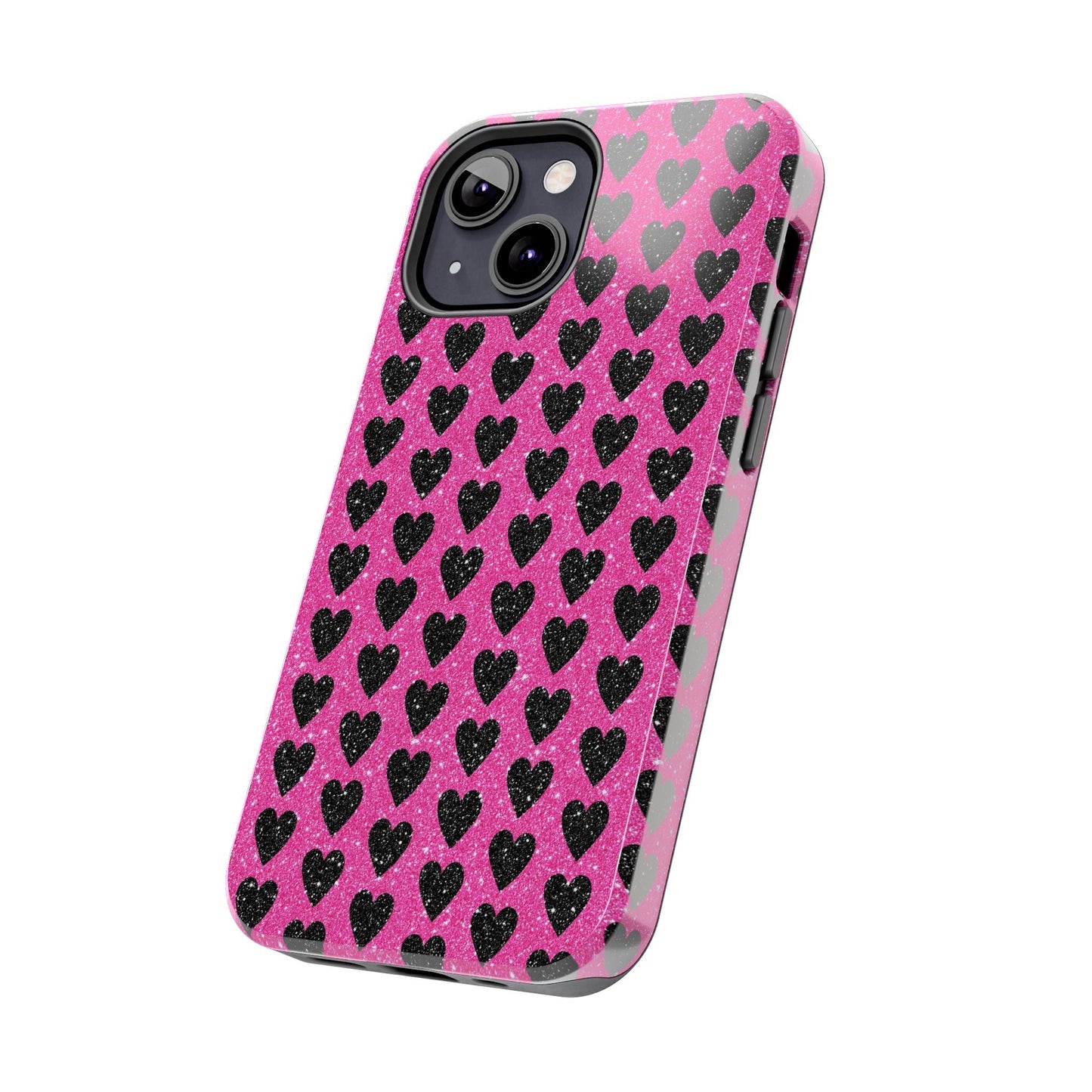 Black Hearts Glitter iPhone Case - BOGO Cases