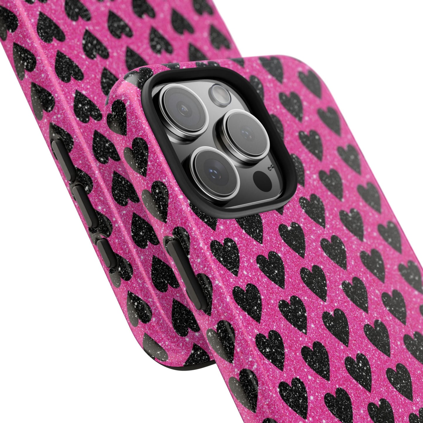 Black Hearts Glitter iPhone Case - BOGO Cases