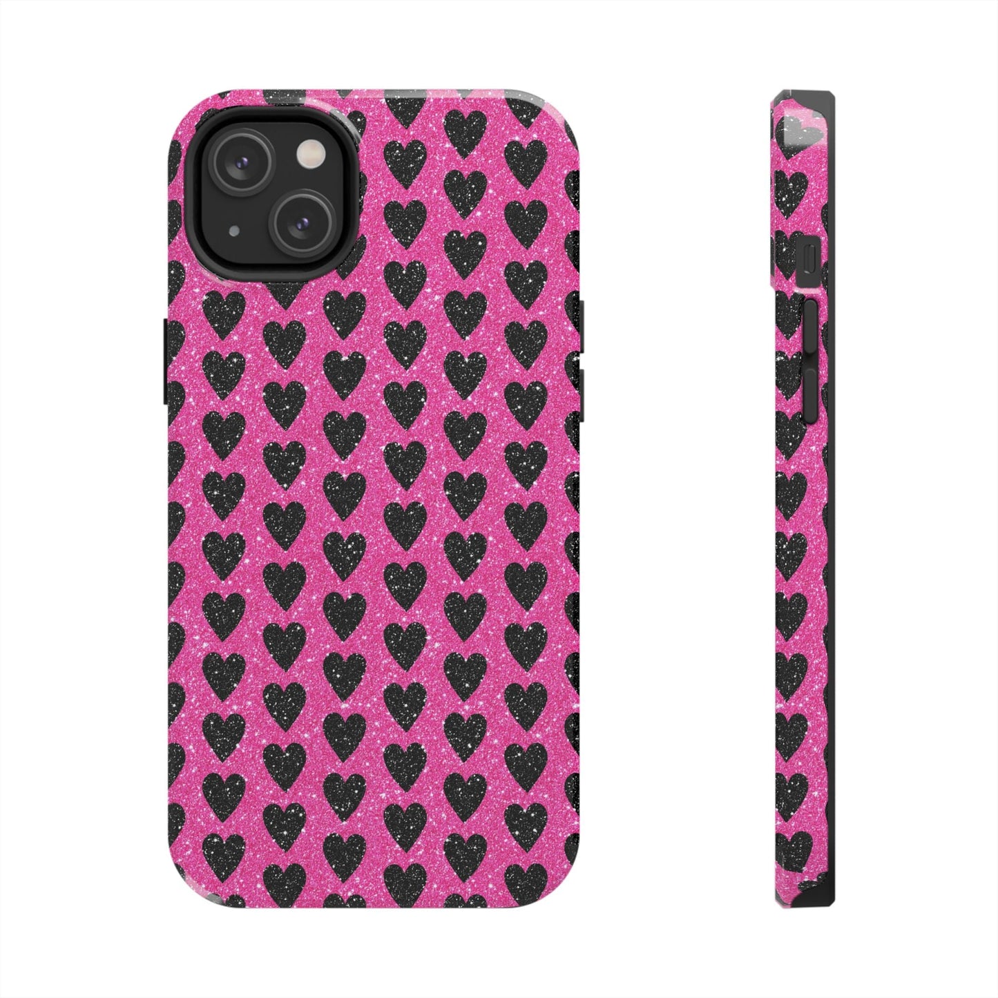Black Hearts Glitter iPhone Case - BOGO Cases