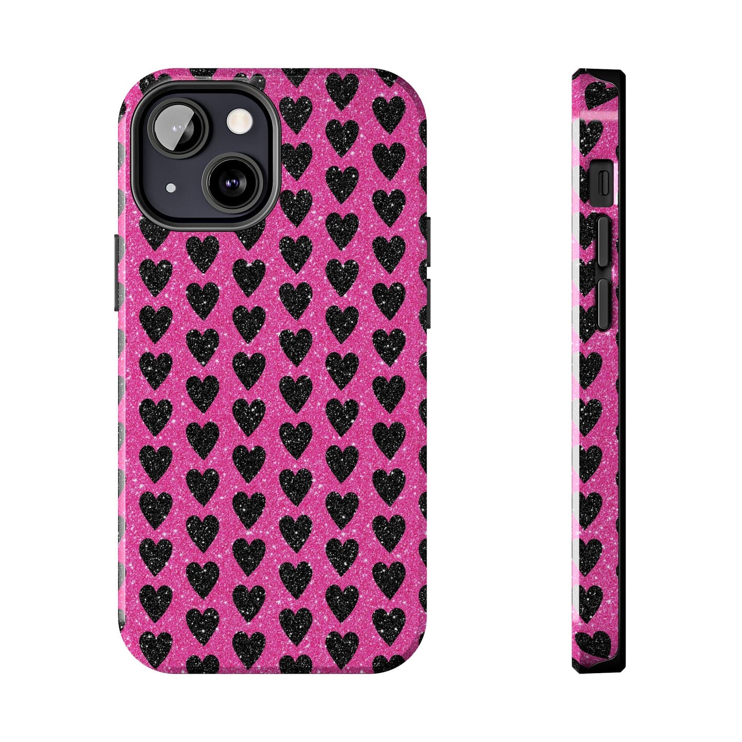 Black Hearts Glitter iPhone Case - BOGO Cases