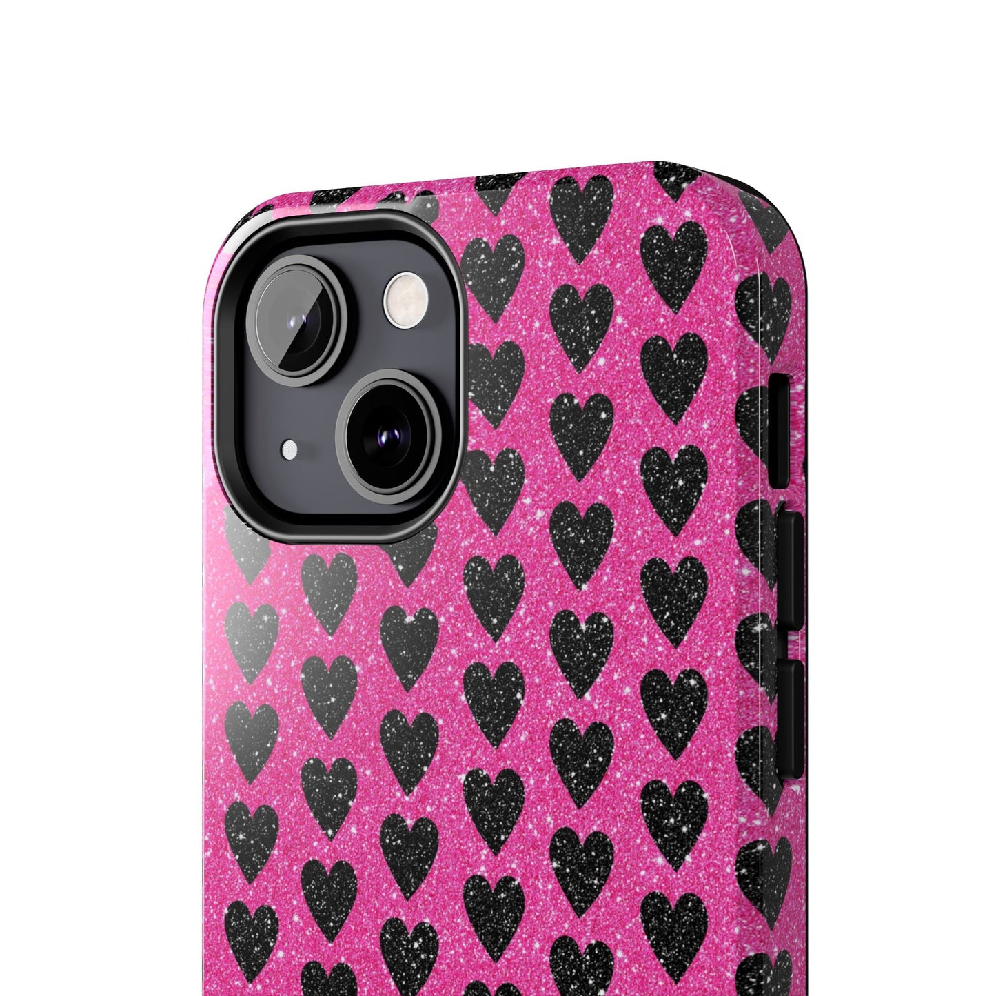 Black Hearts Glitter iPhone Case - BOGO Cases