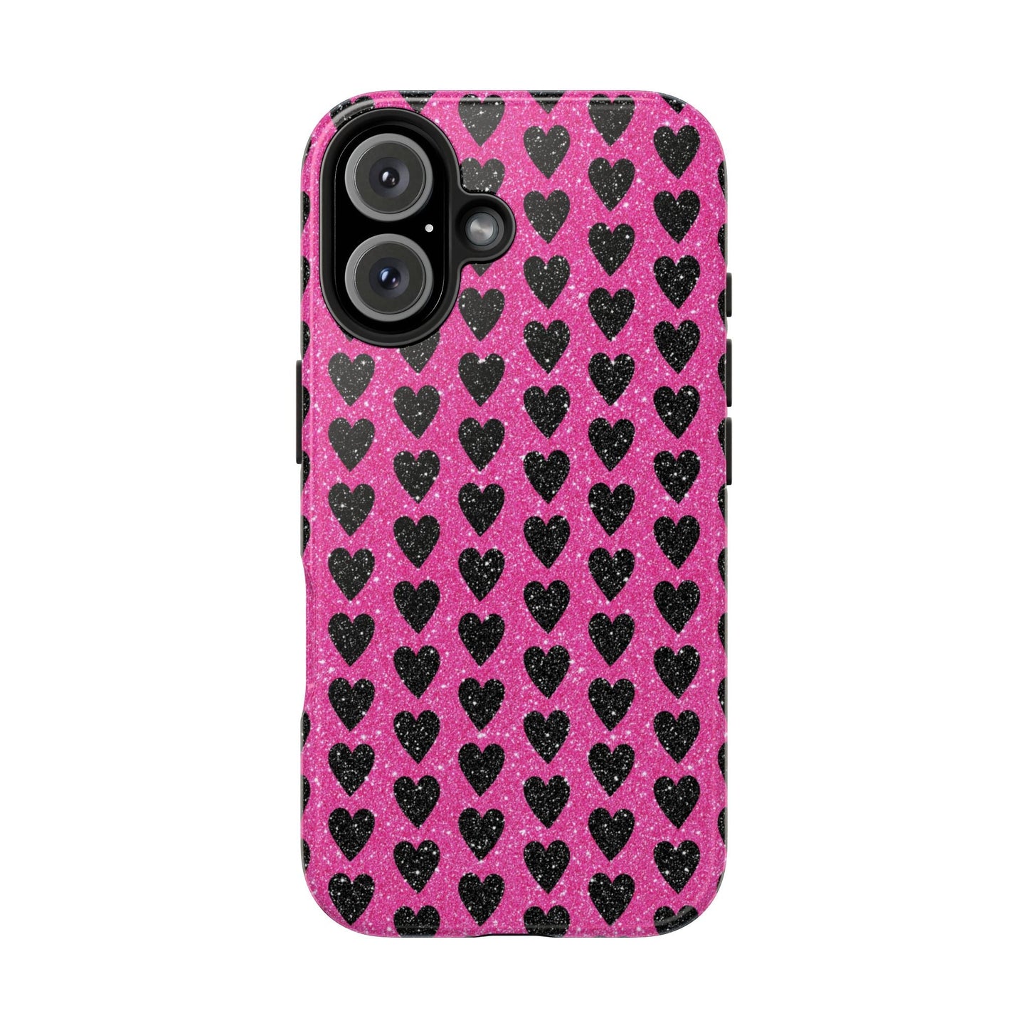 Black Hearts Glitter iPhone Case - BOGO Cases