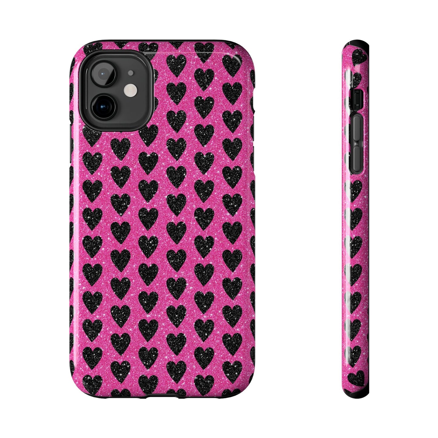Black Hearts Glitter iPhone Case - BOGO Cases