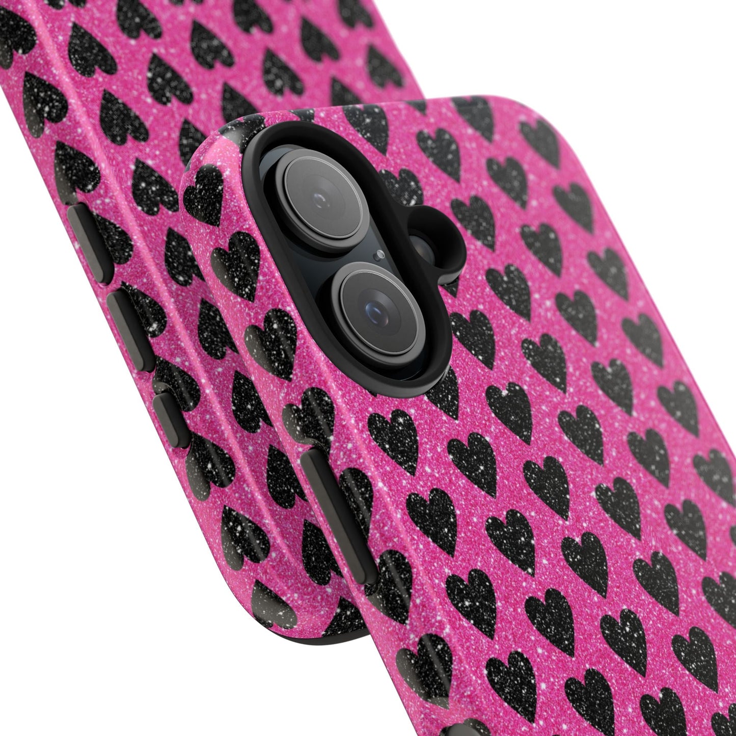 Black Hearts Glitter iPhone Case - BOGO Cases