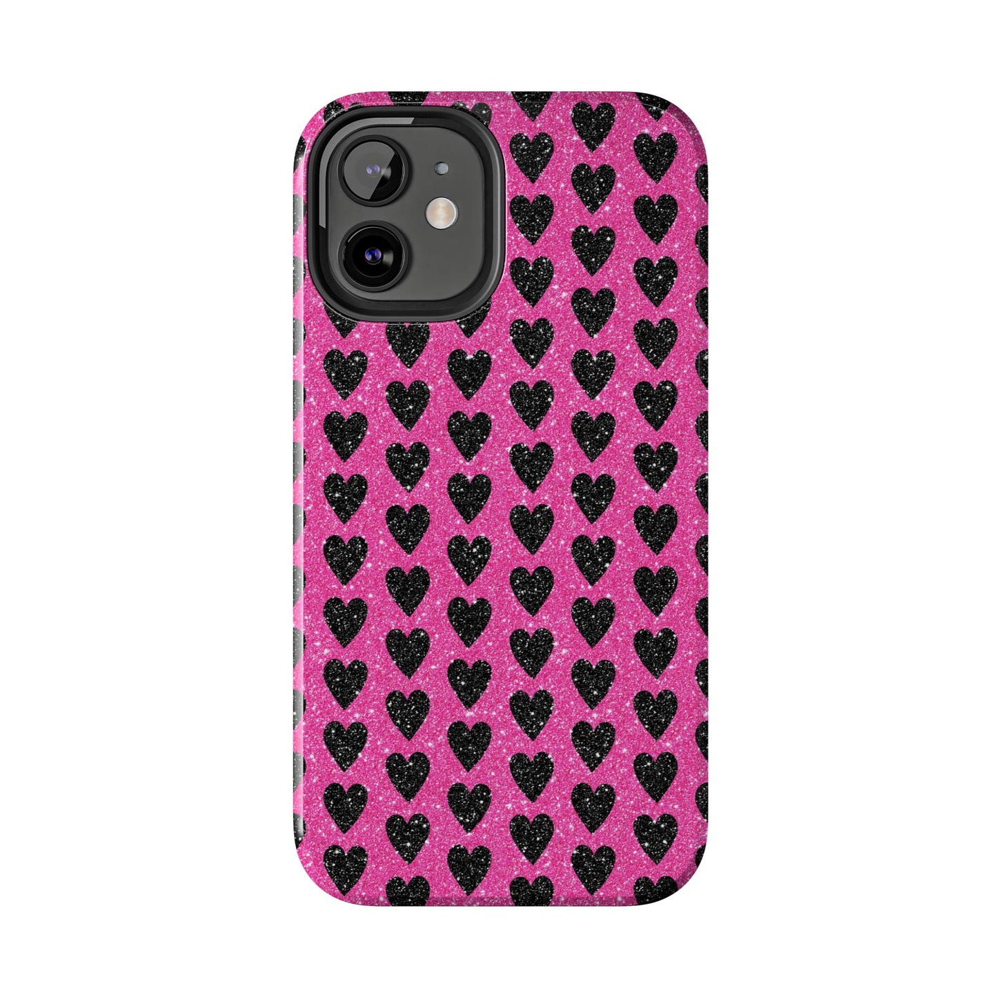 Black Hearts Glitter iPhone Case - BOGO Cases