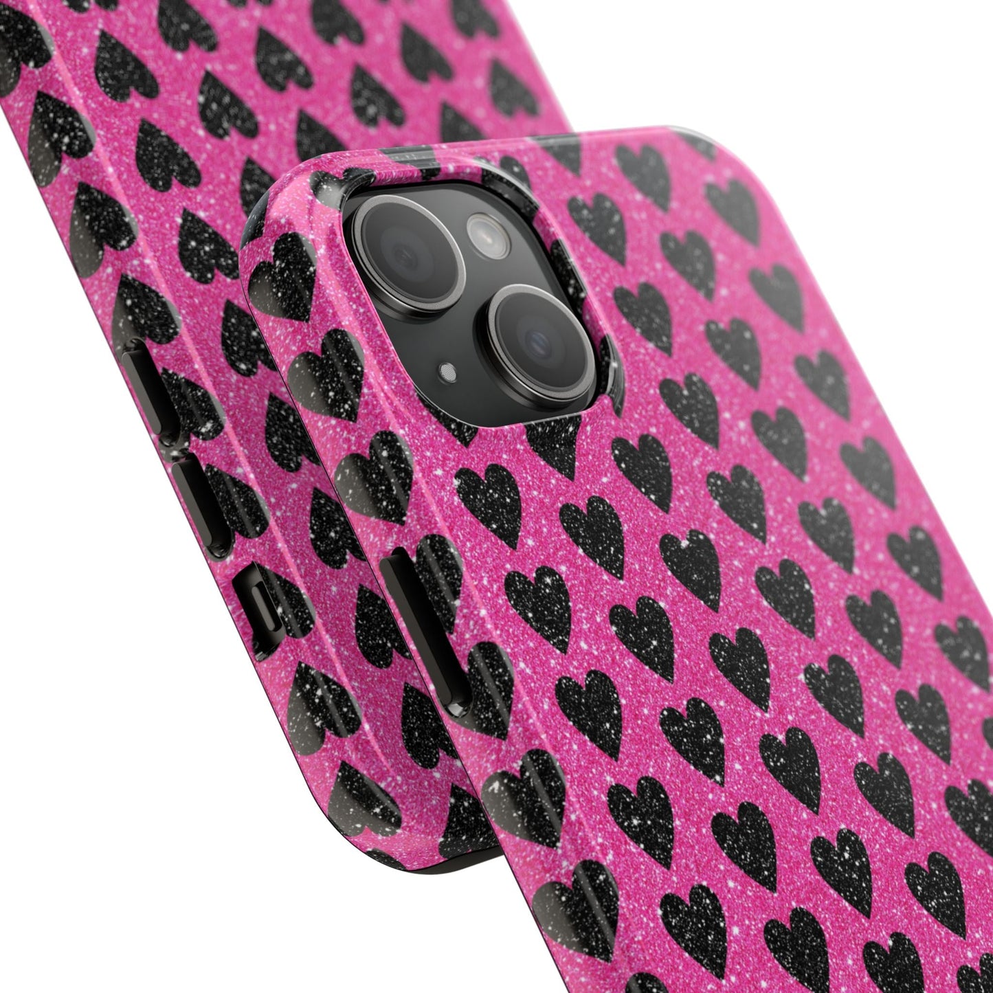 Black Hearts Glitter iPhone Case - BOGO Cases