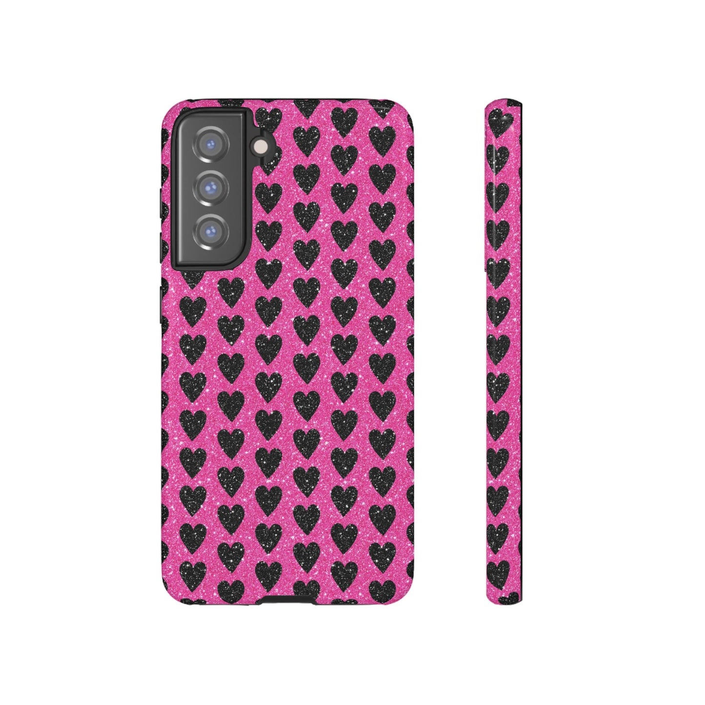 Black Hearts Glitter Samsung Galaxy Case - BOGO Cases