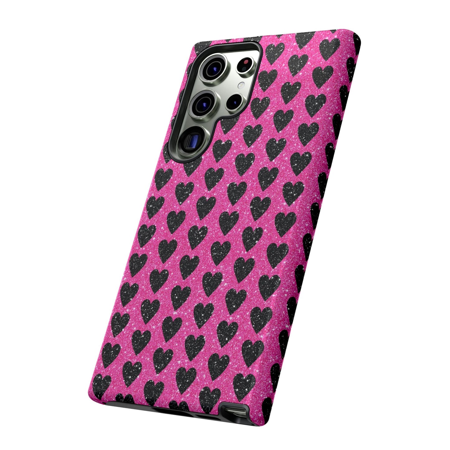 Black Hearts Glitter Samsung Galaxy Case - BOGO Cases