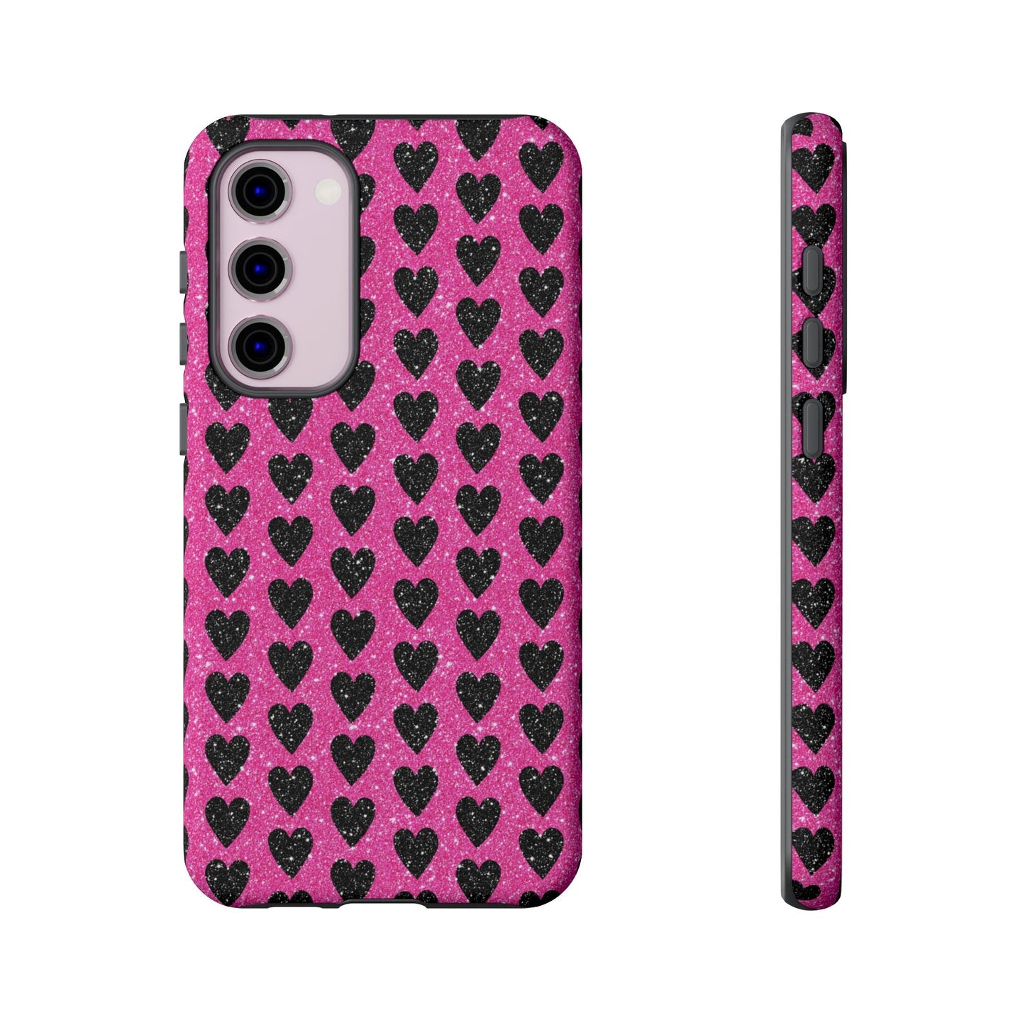 Black Hearts Glitter Samsung Galaxy Case - BOGO Cases