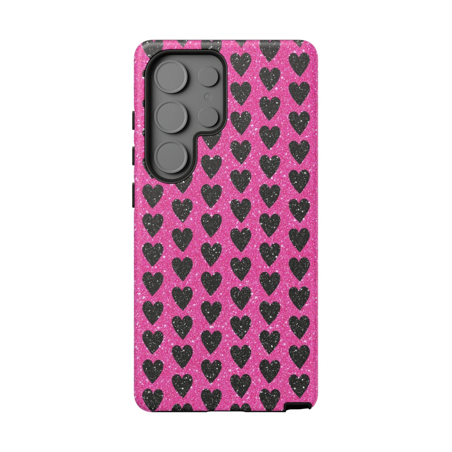 Black Hearts Glitter Samsung Galaxy Case - BOGO Cases