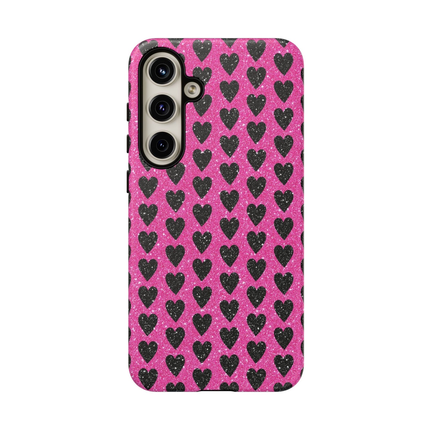 Black Hearts Glitter Samsung Galaxy Case - BOGO Cases