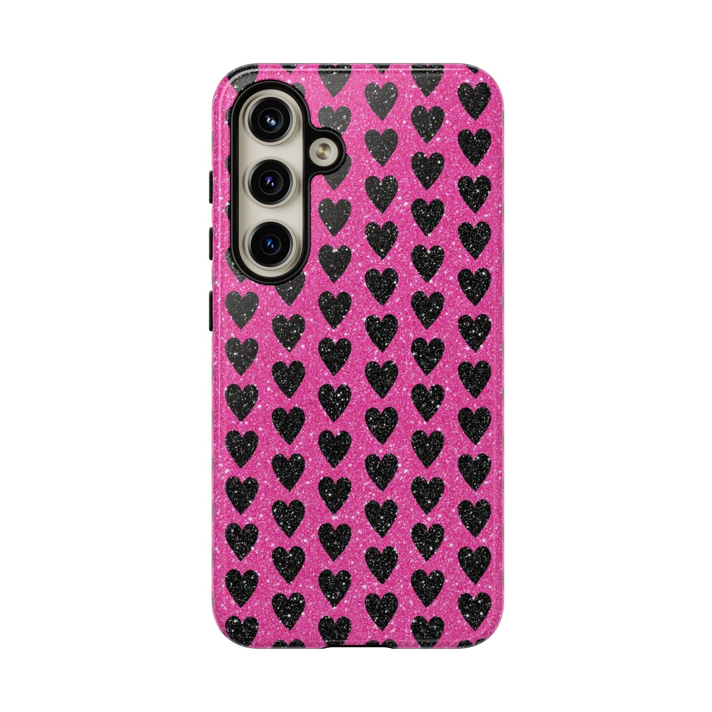 Black Hearts Glitter Samsung Galaxy Case - BOGO Cases