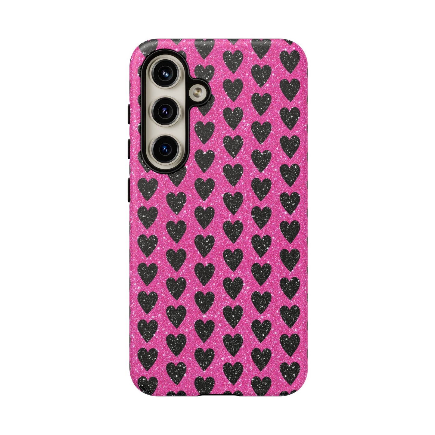 Black Hearts Glitter Samsung Galaxy Case - BOGO Cases