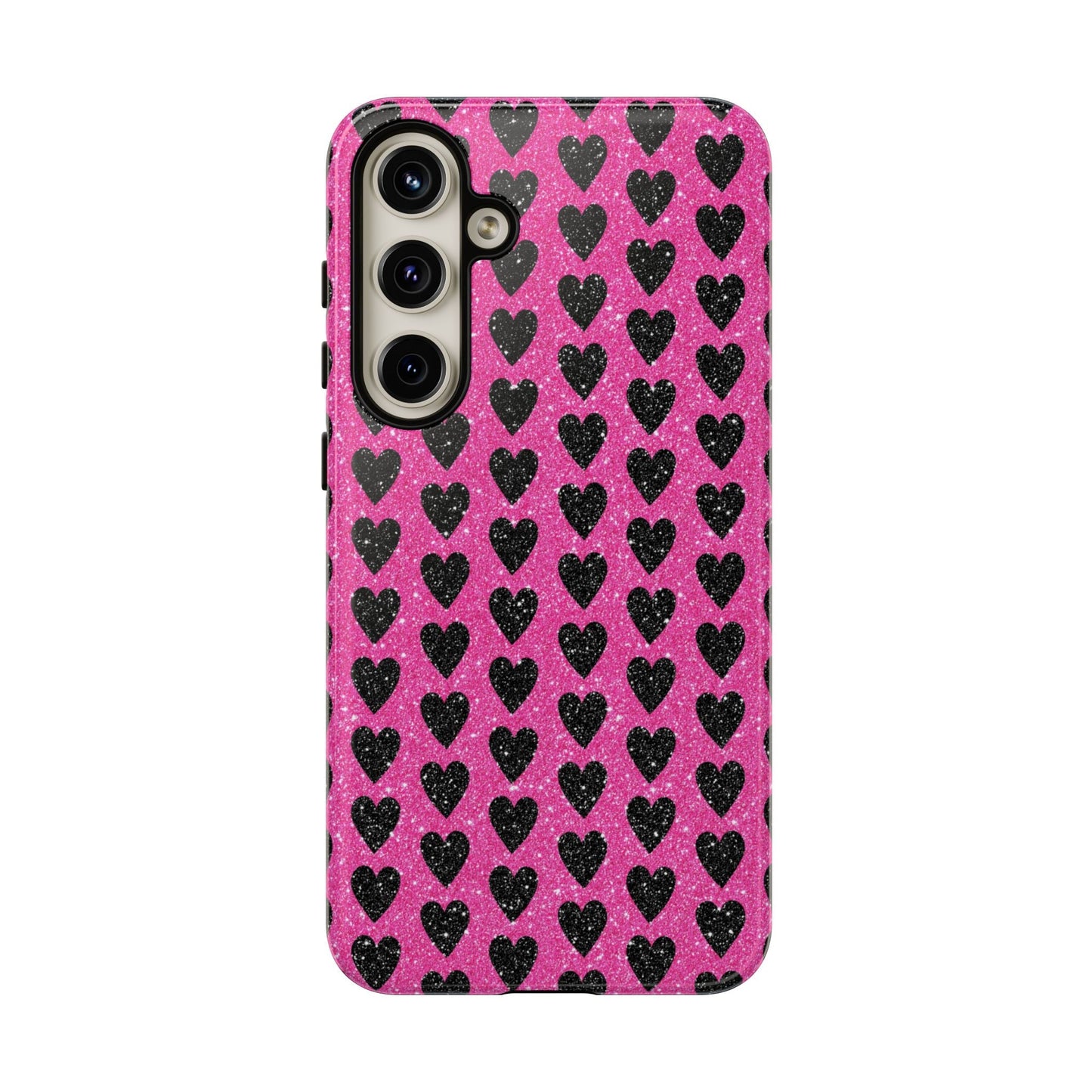 Black Hearts Glitter Samsung Galaxy Case - BOGO Cases