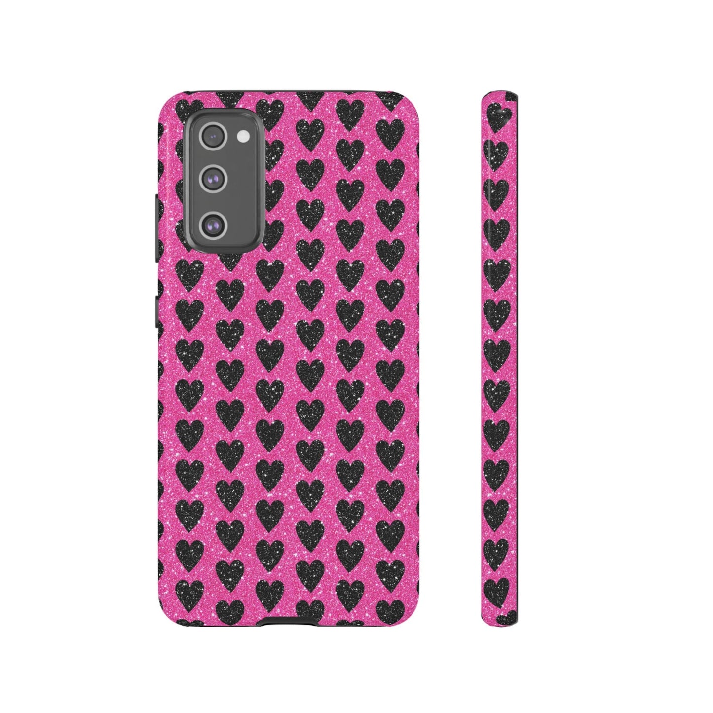 Black Hearts Glitter Samsung Galaxy Case - BOGO Cases