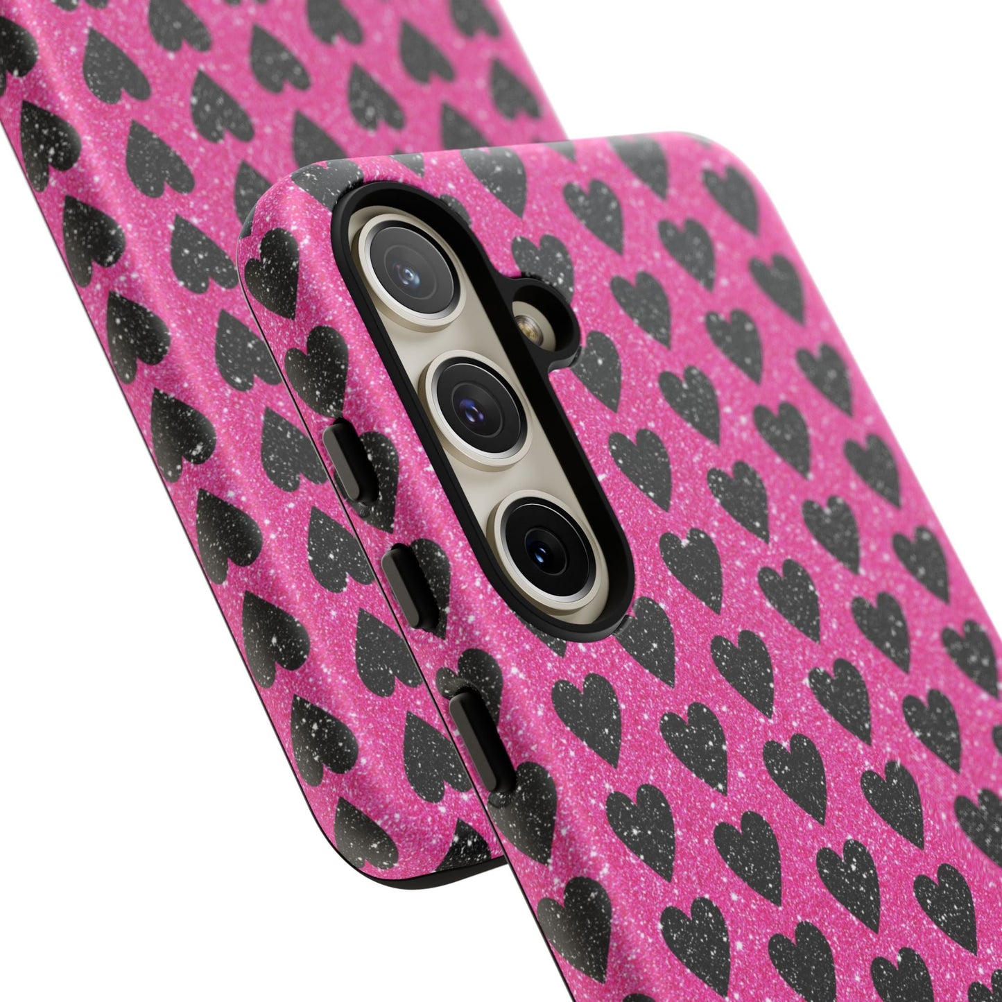 Black Hearts Glitter Samsung Galaxy Case - BOGO Cases