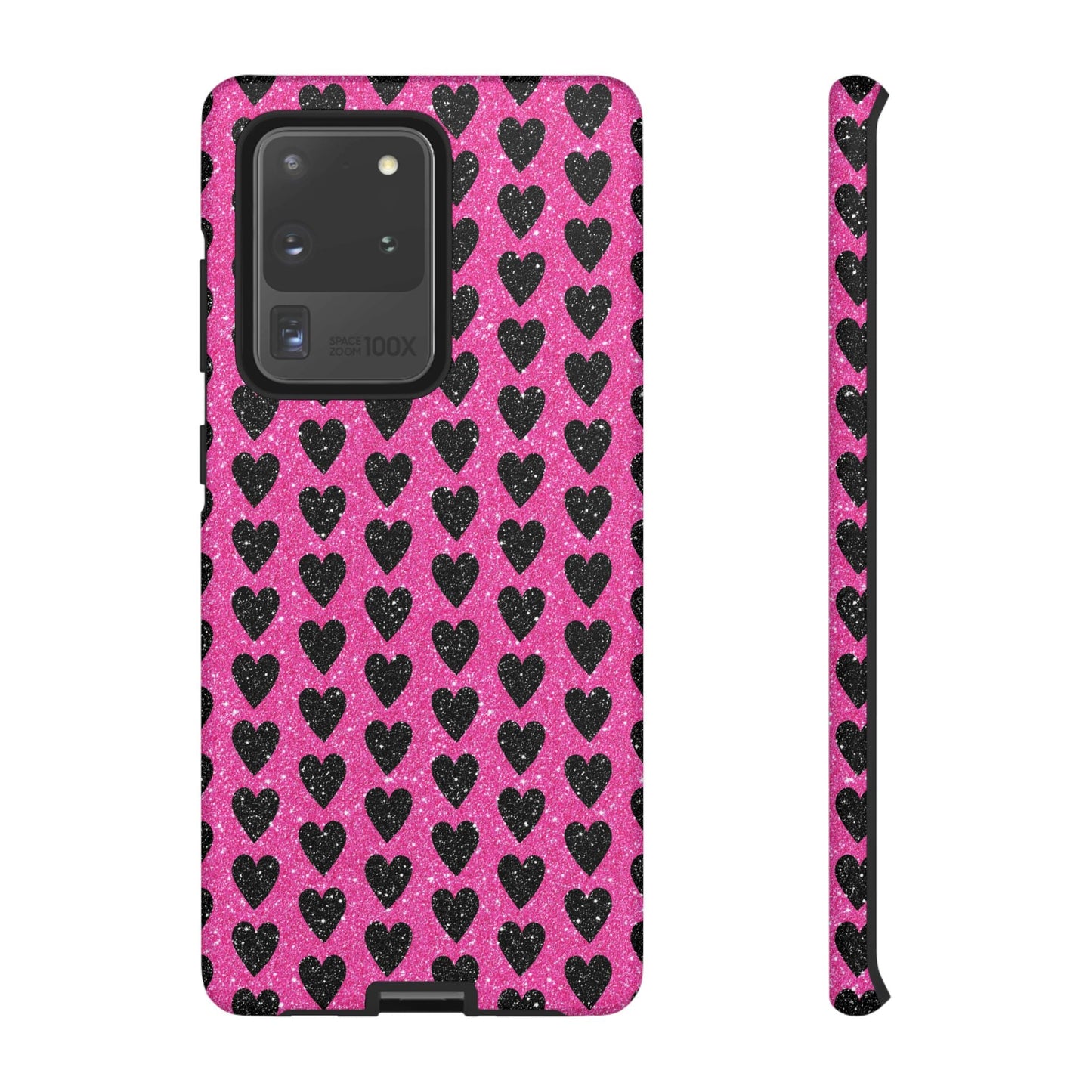 Black Hearts Glitter Samsung Galaxy Case - BOGO Cases