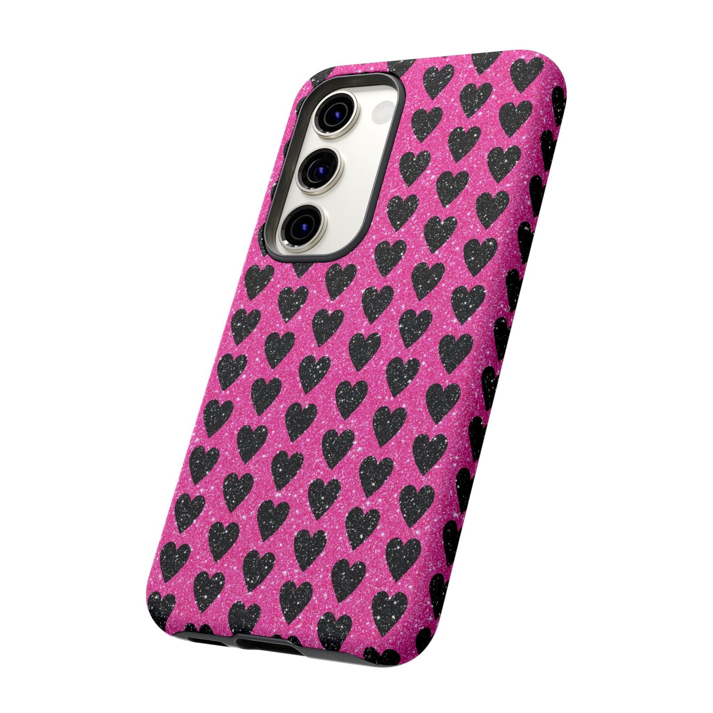 Black Hearts Glitter Samsung Galaxy Case - BOGO Cases