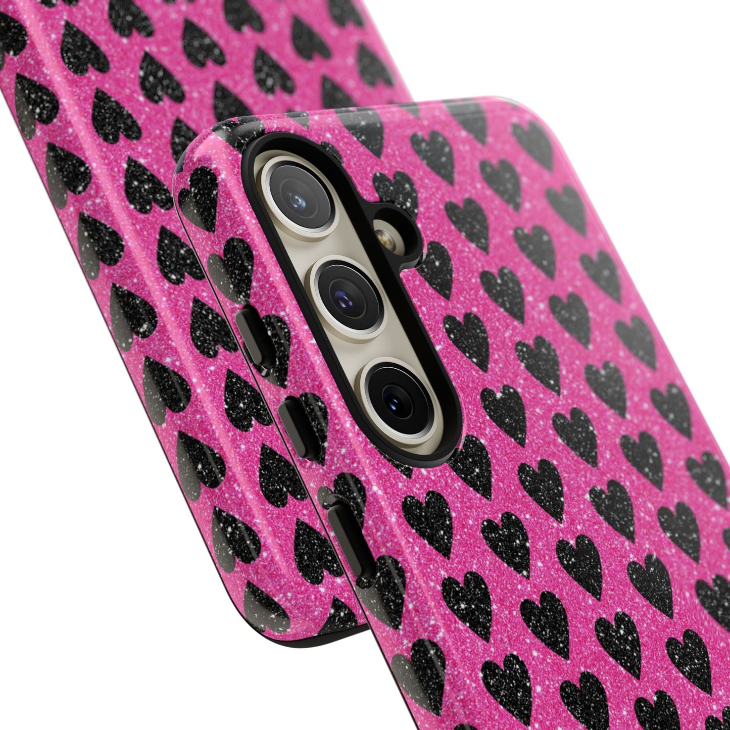 Black Hearts Glitter Samsung Galaxy Case - BOGO Cases