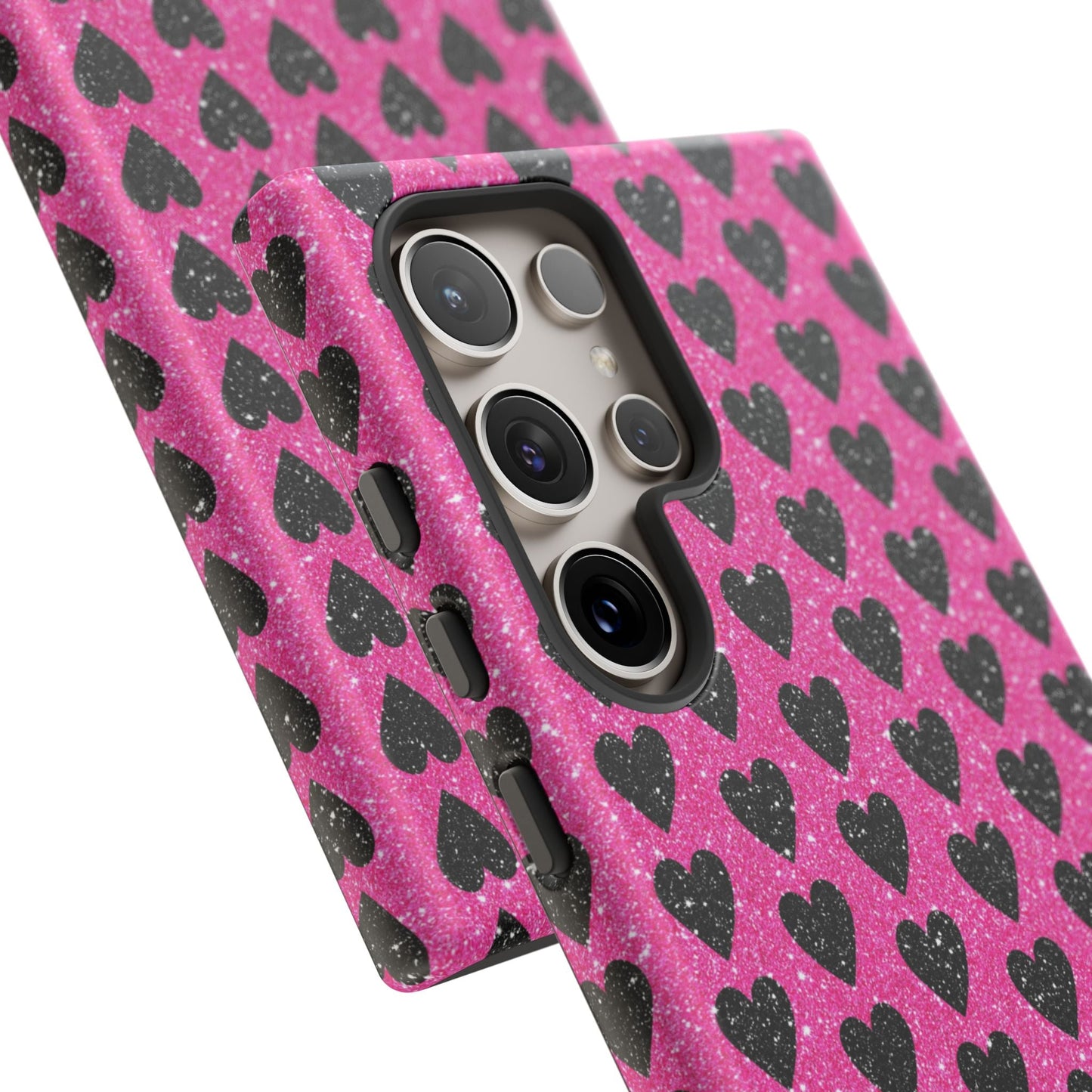 Black Hearts Glitter Samsung Galaxy Case - BOGO Cases