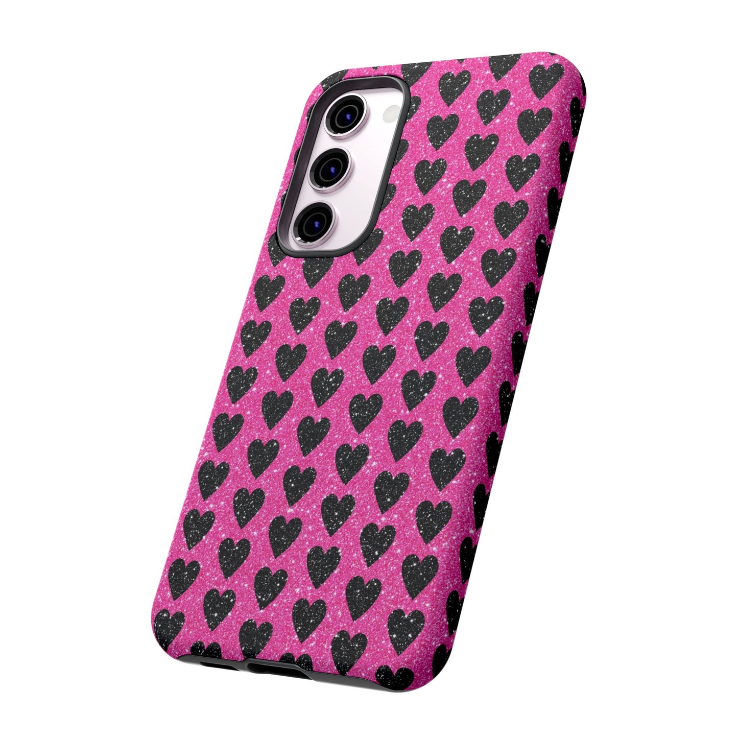 Black Hearts Glitter Samsung Galaxy Case - BOGO Cases
