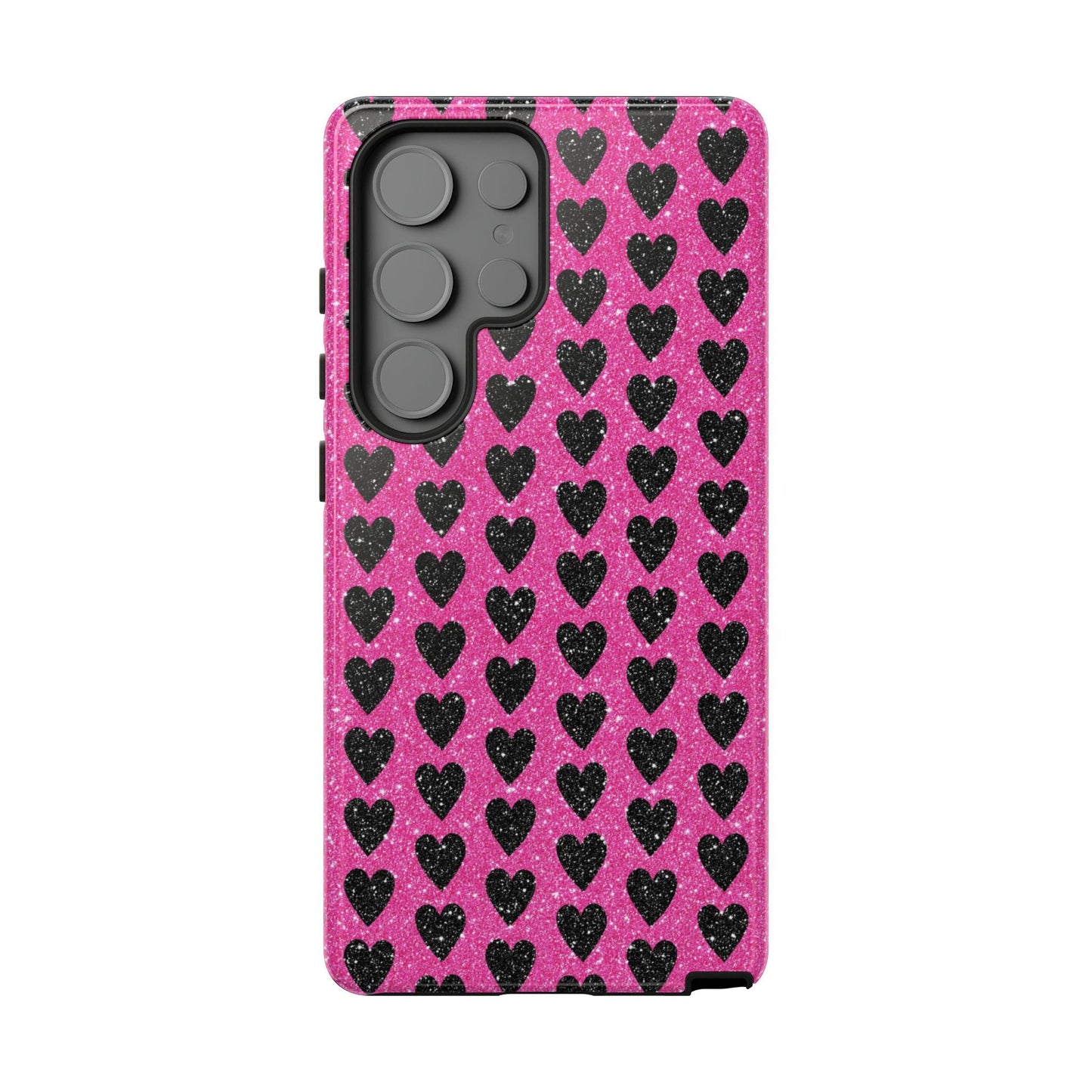 Black Hearts Glitter Samsung Galaxy Case - BOGO Cases