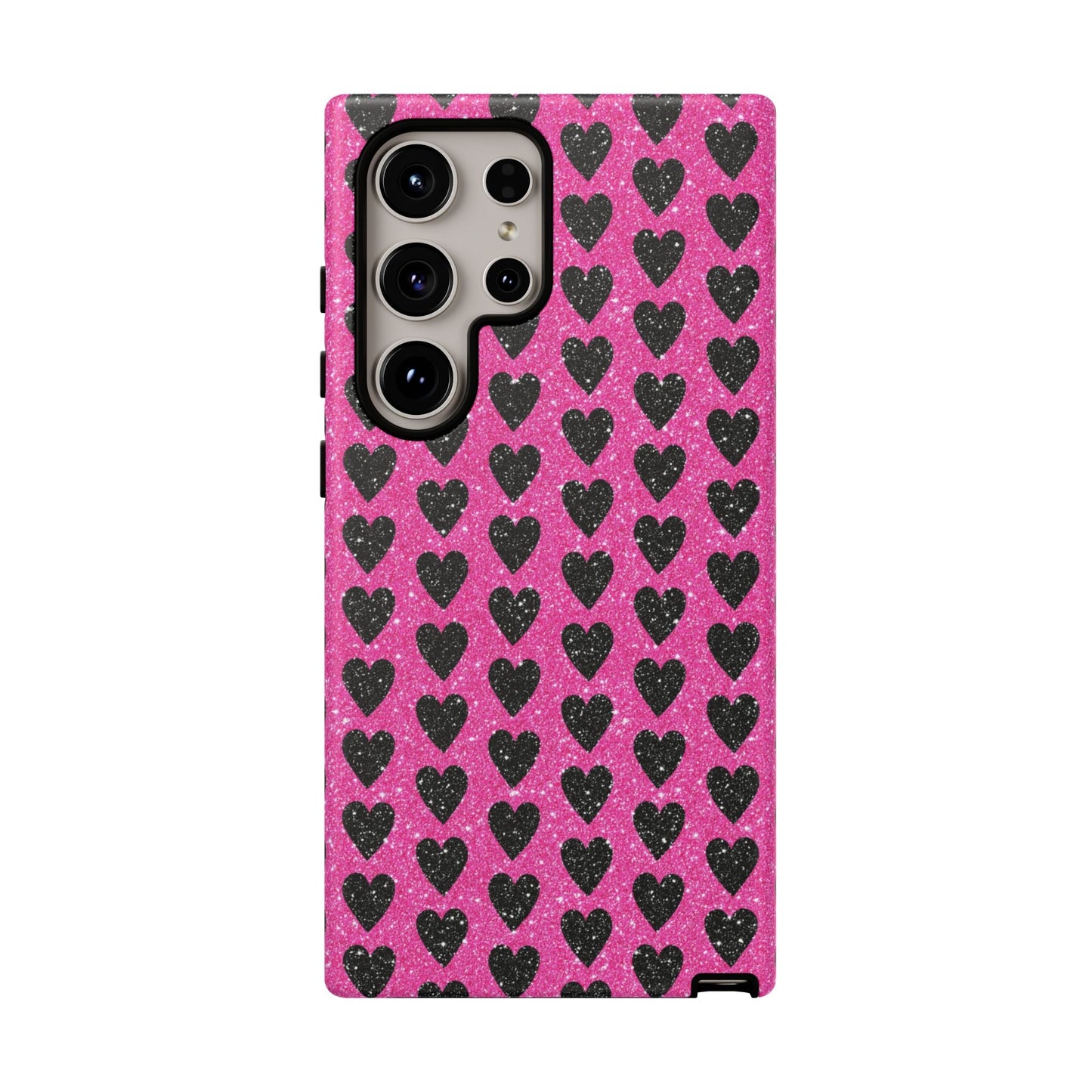 Black Hearts Glitter Samsung Galaxy Case - BOGO Cases
