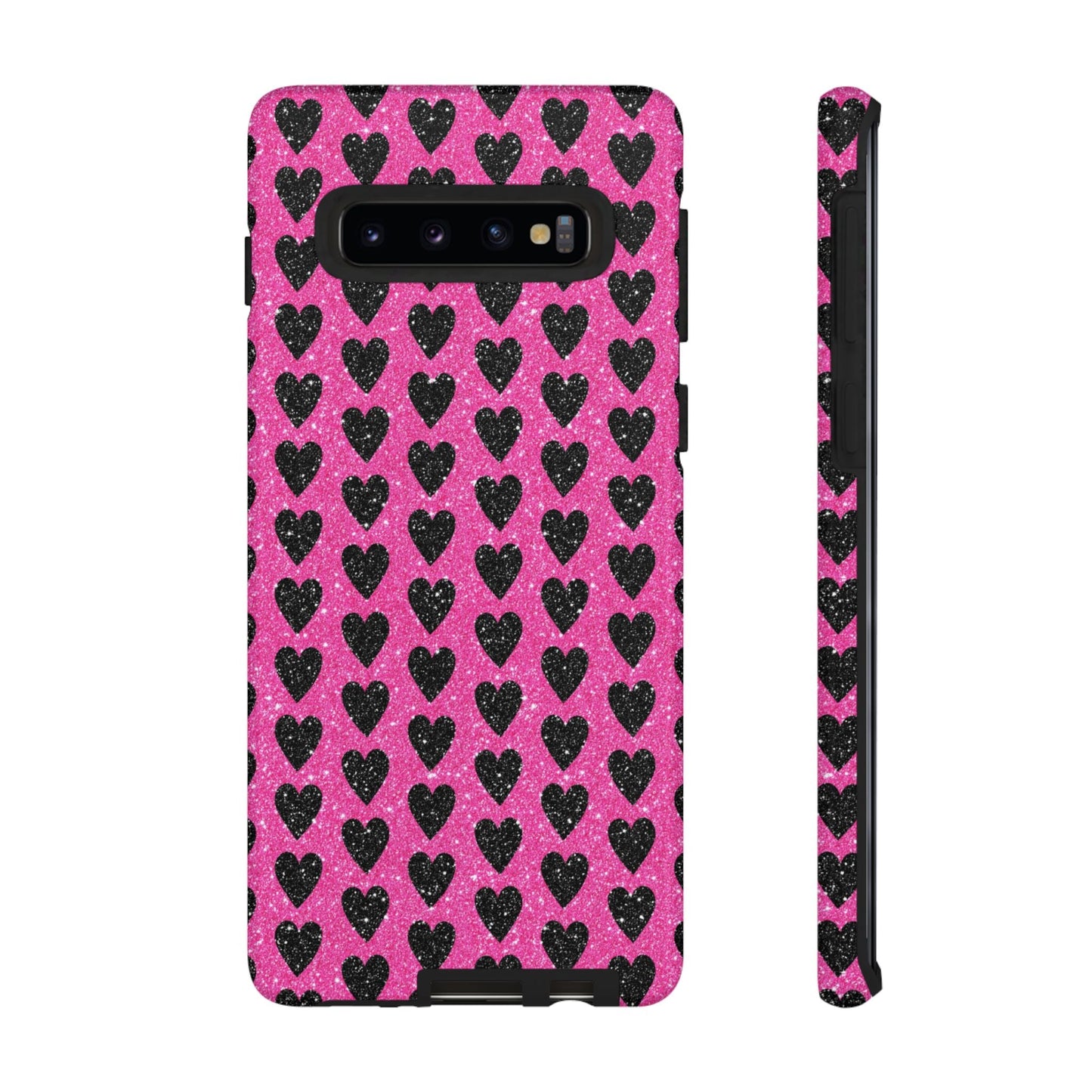 Black Hearts Glitter Samsung Galaxy Case - BOGO Cases