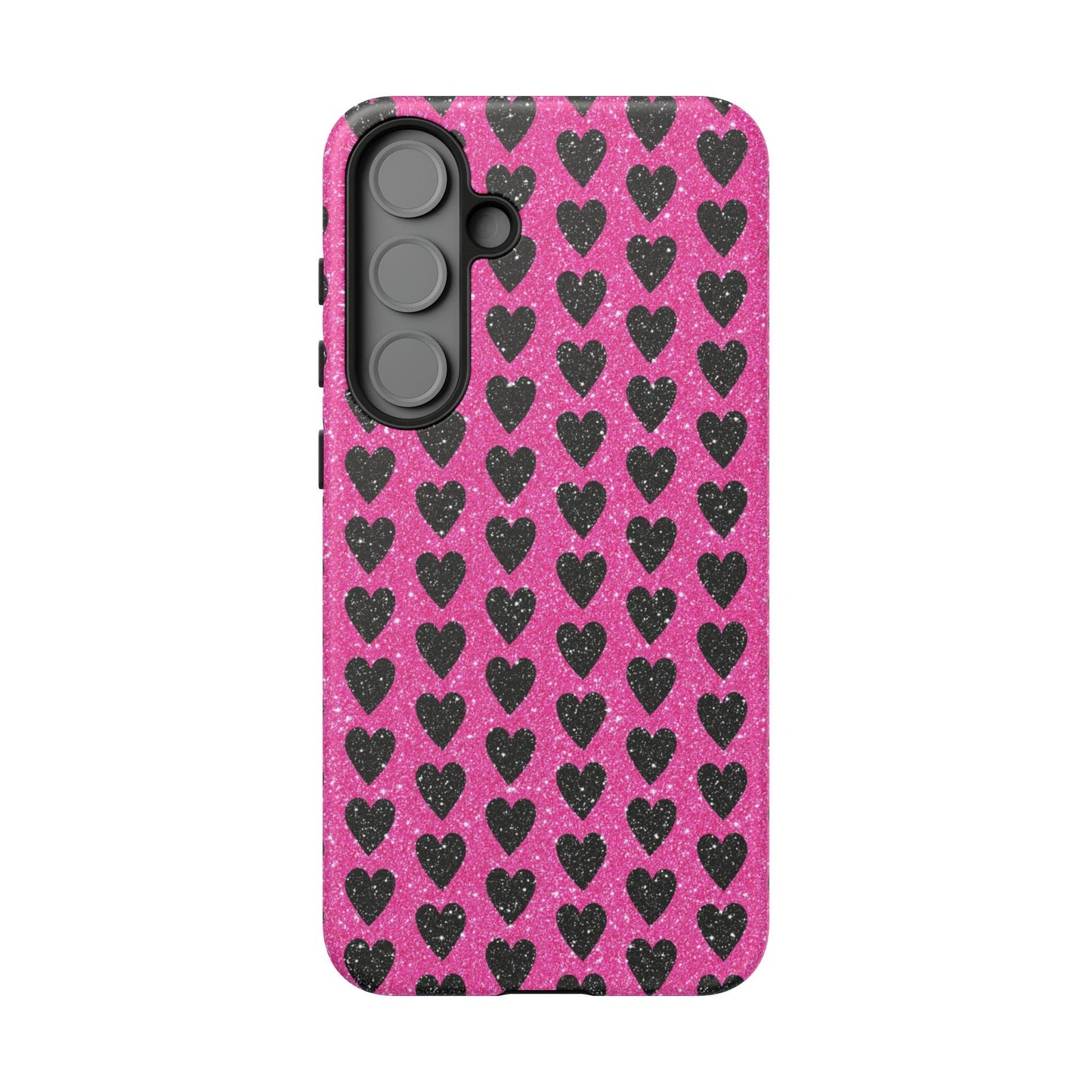 Black Hearts Glitter Samsung Galaxy Case - BOGO Cases
