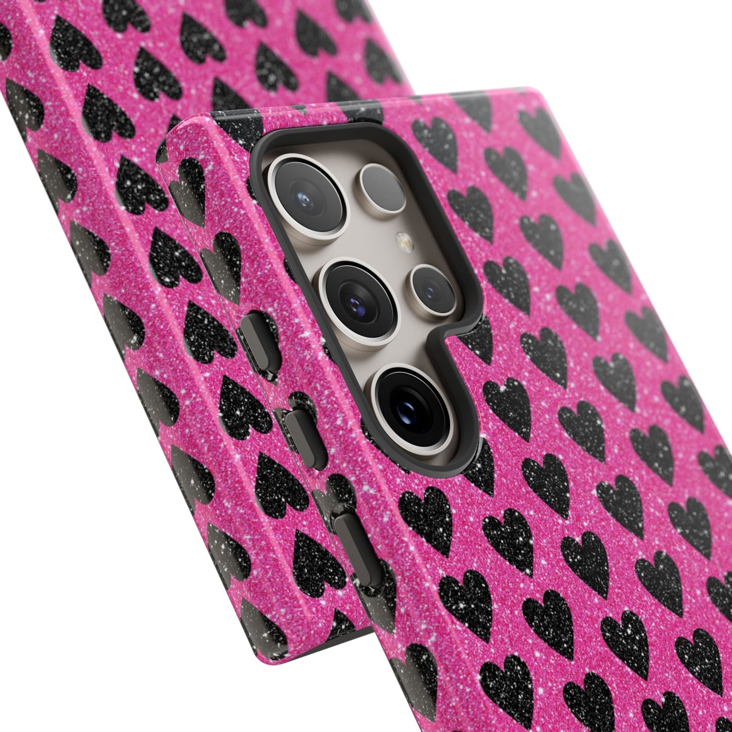Black Hearts Glitter Samsung Galaxy Case - BOGO Cases