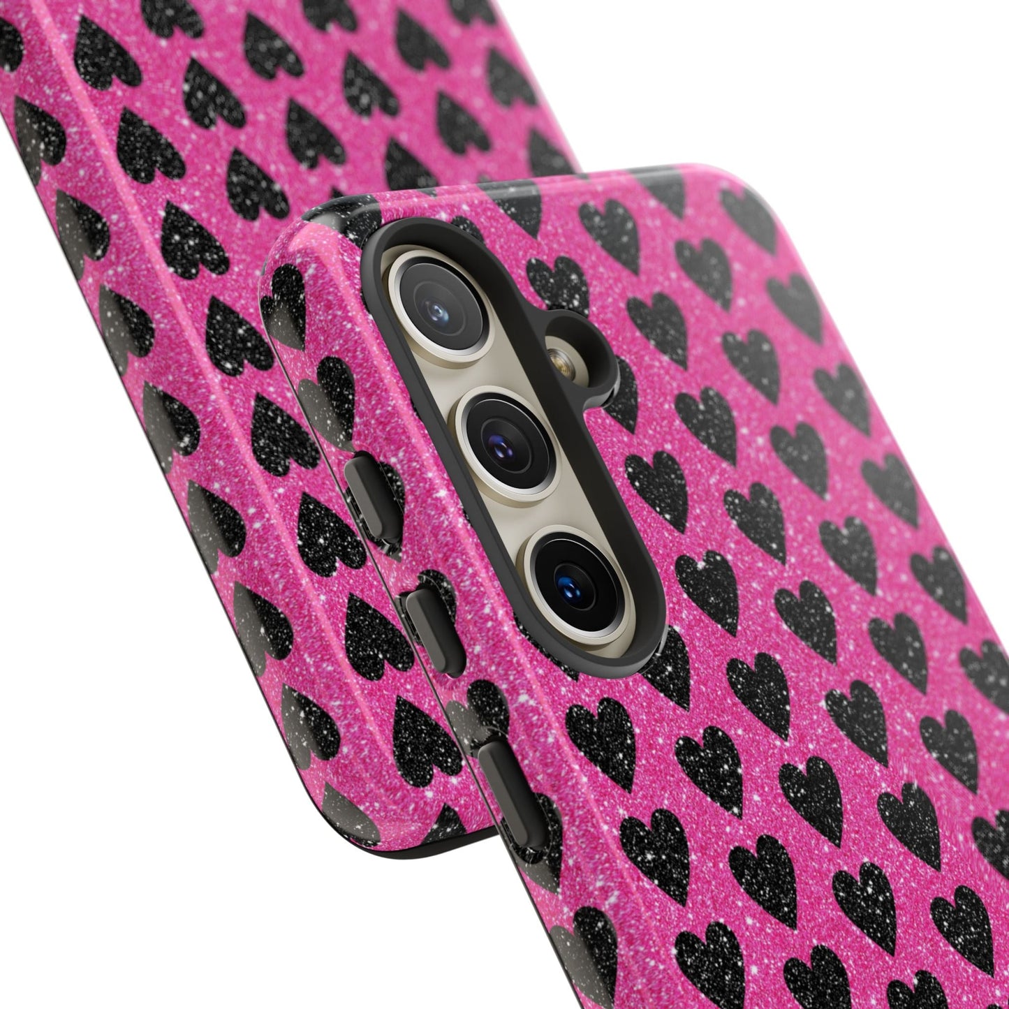 Black Hearts Glitter Samsung Galaxy Case - BOGO Cases