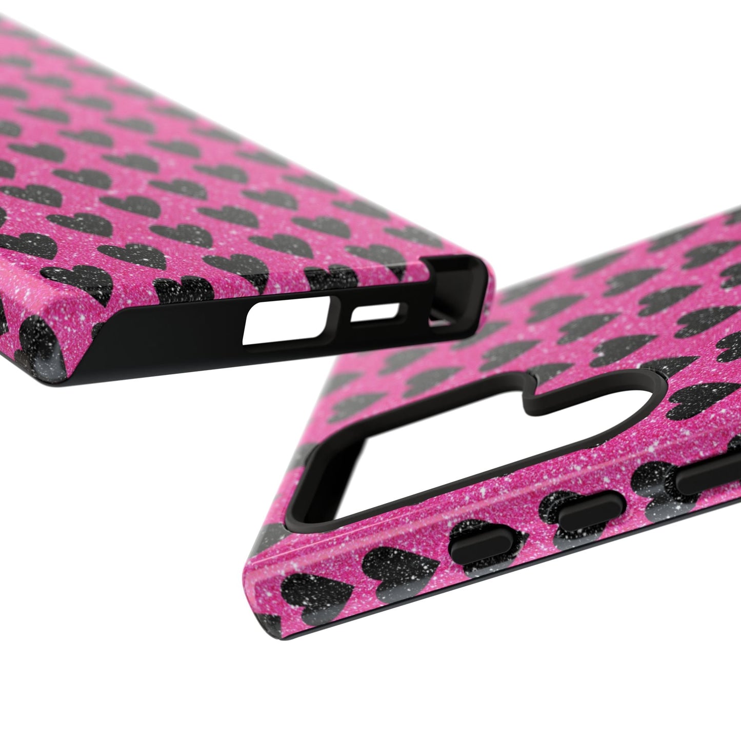 Black Hearts Glitter Samsung Galaxy Case - BOGO Cases